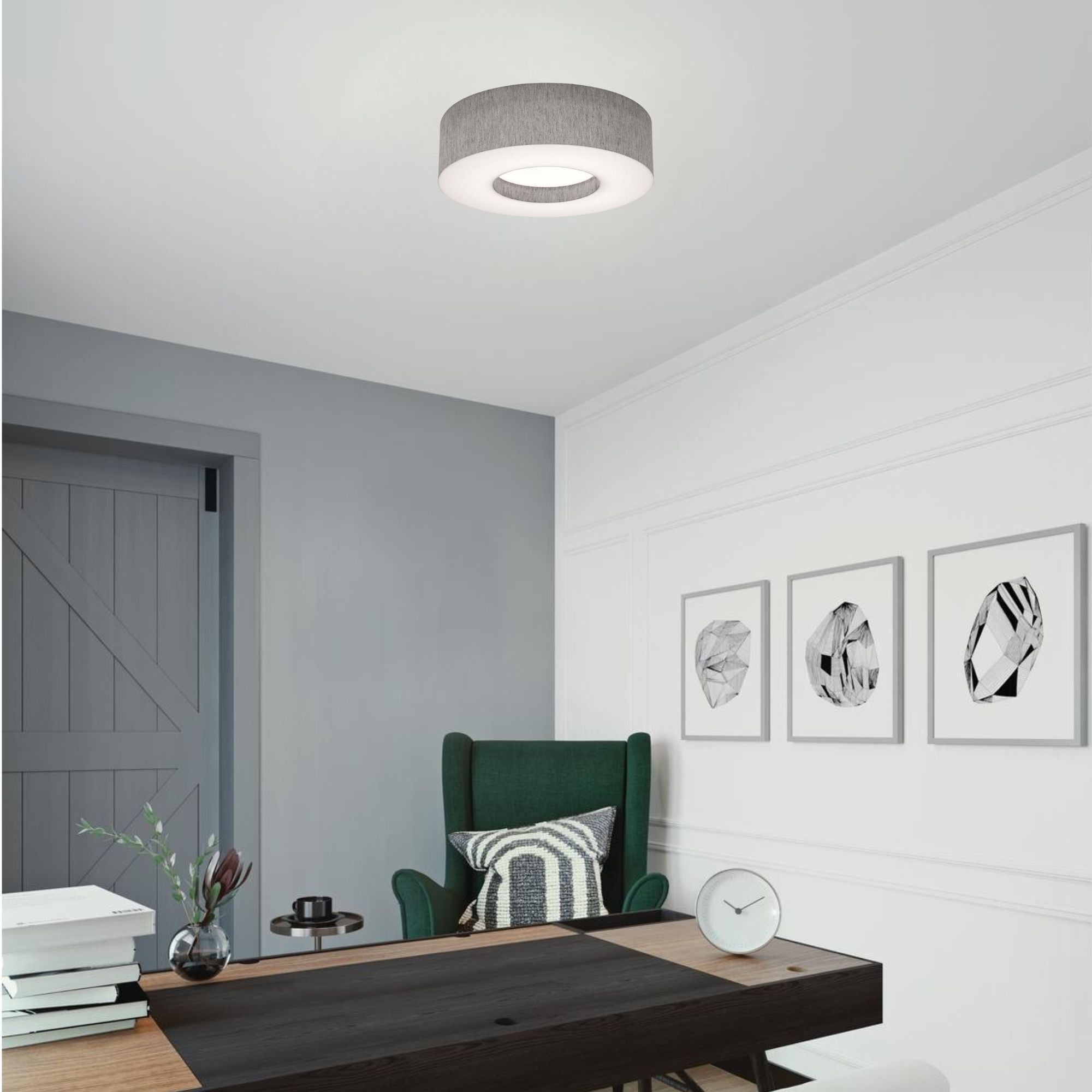Montclair 19" LED Flush Mount, Grey Finish