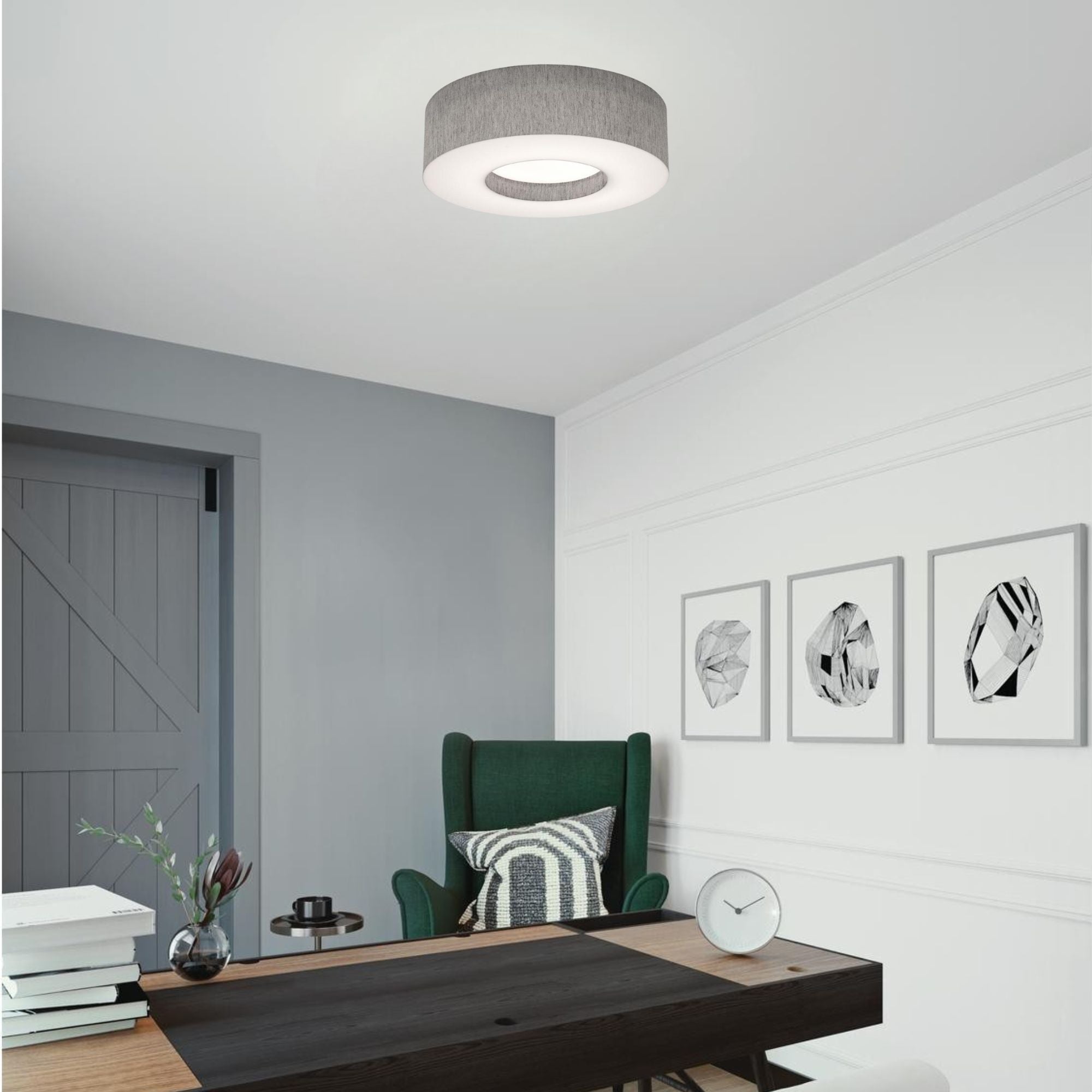 Montclair 30" LED Flush Mount, Grey Finish