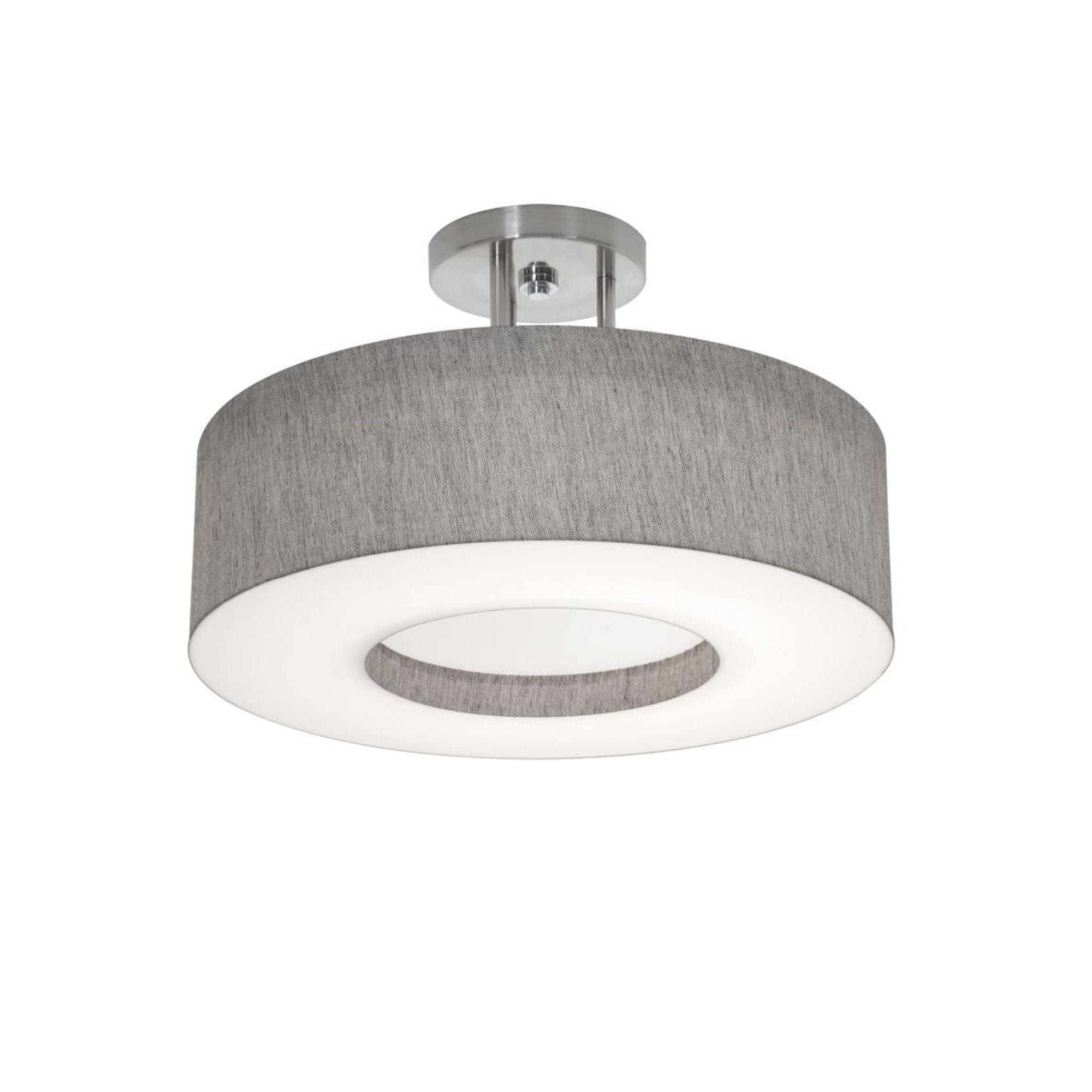 Montclair 15" LED Semi-Flush Mount, Satin Nickel Finish