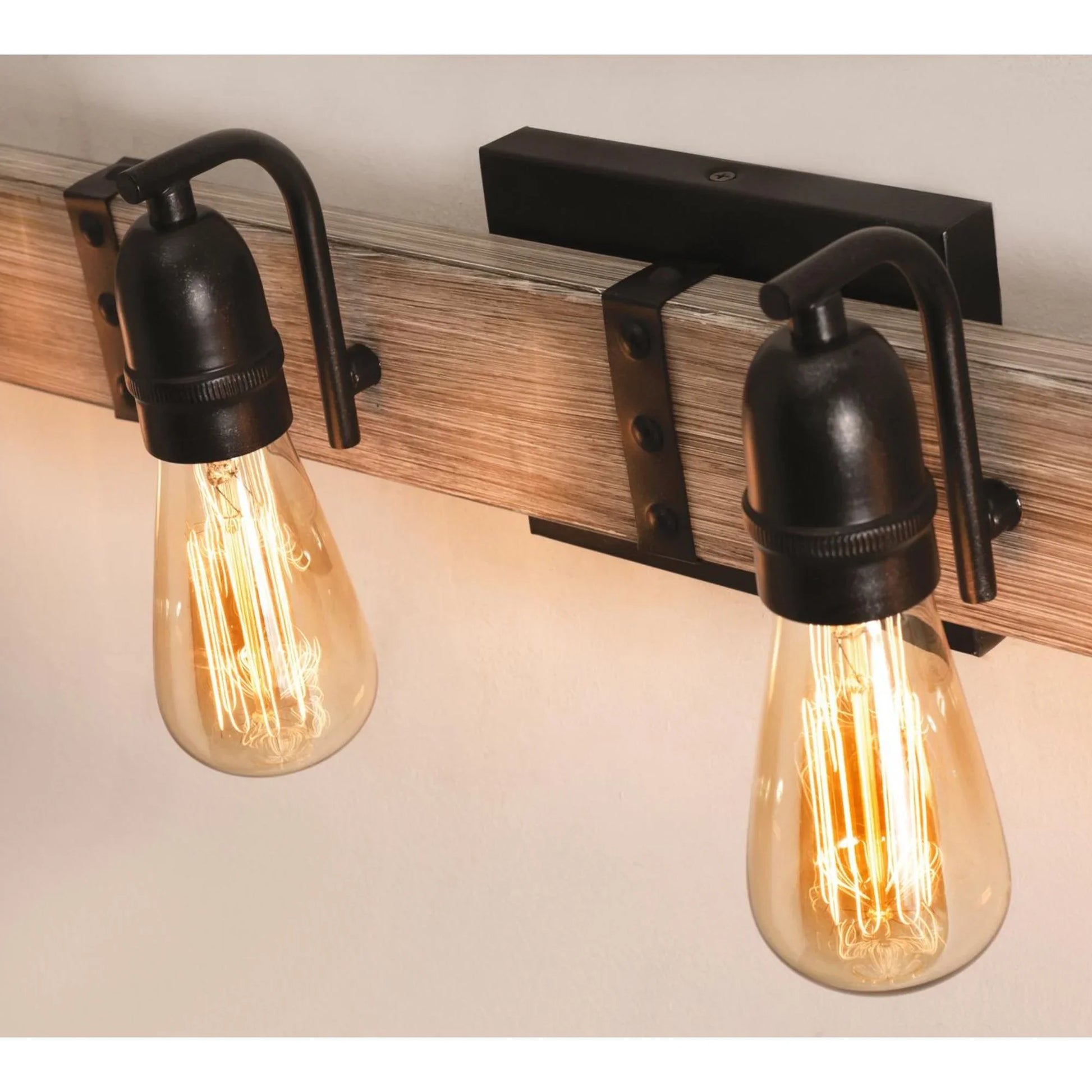 Noah 32" 4-Light Vanity, Distressed Grey and Black Finish - Bees Lighting