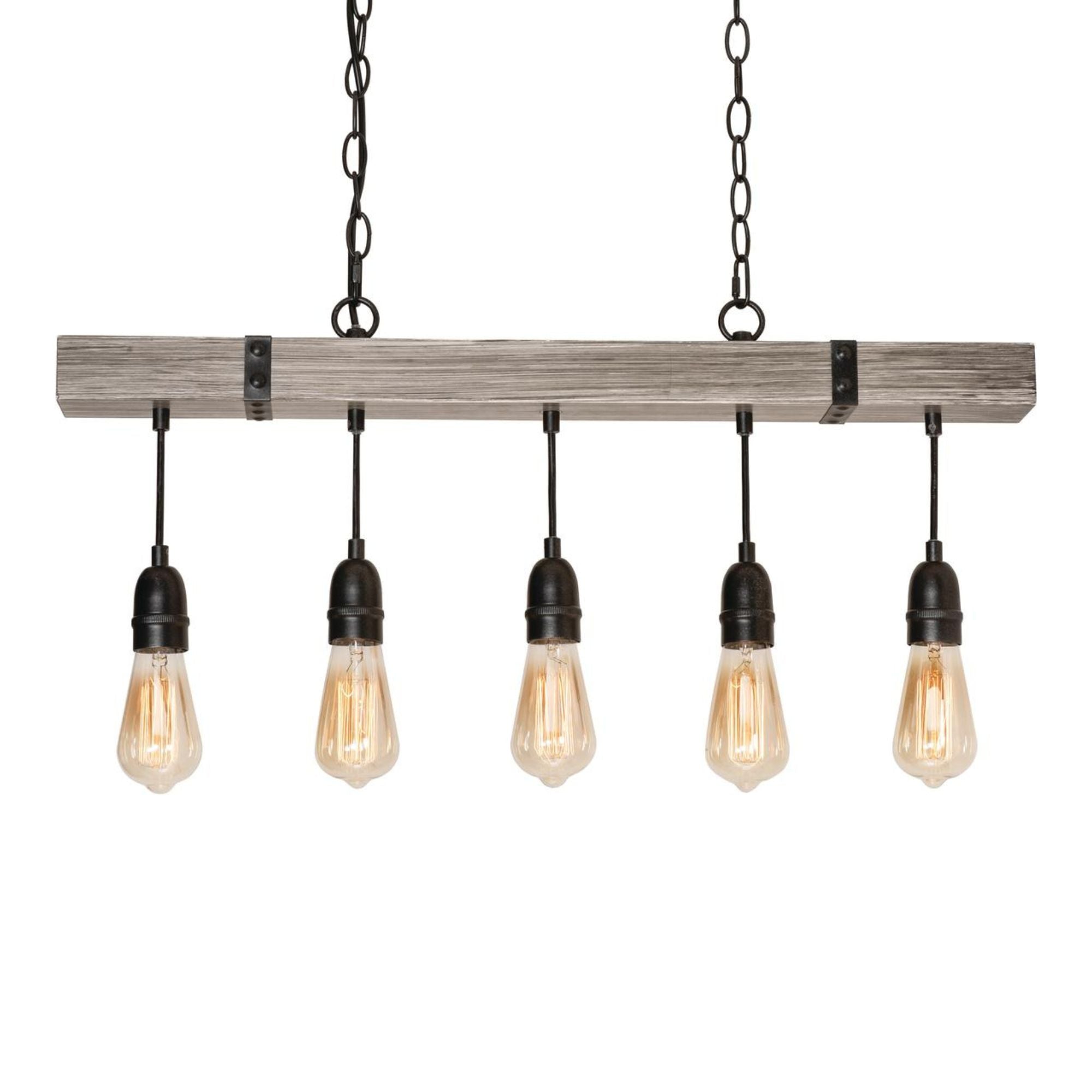 Noah 30 in. 5 Lights Pendant Light Gray Finish - Bees Lighting