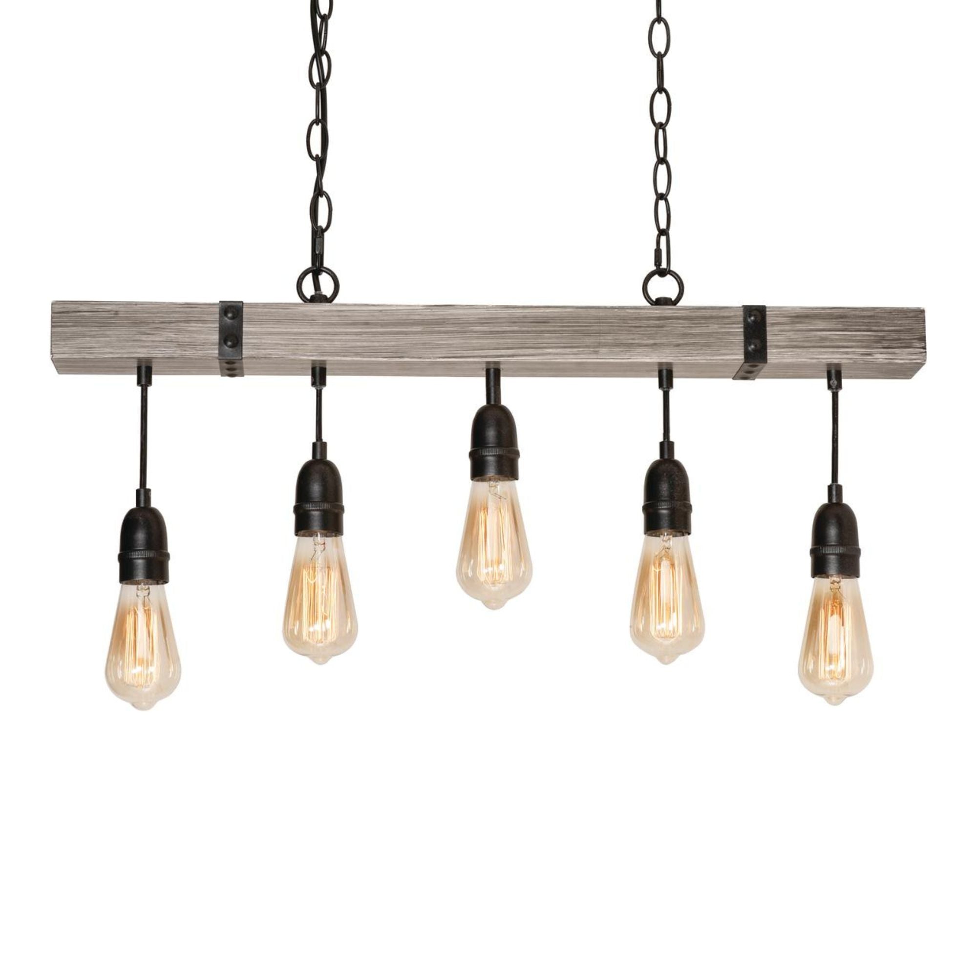 Noah 30 in. 5 Lights Pendant Light Gray Finish - Bees Lighting