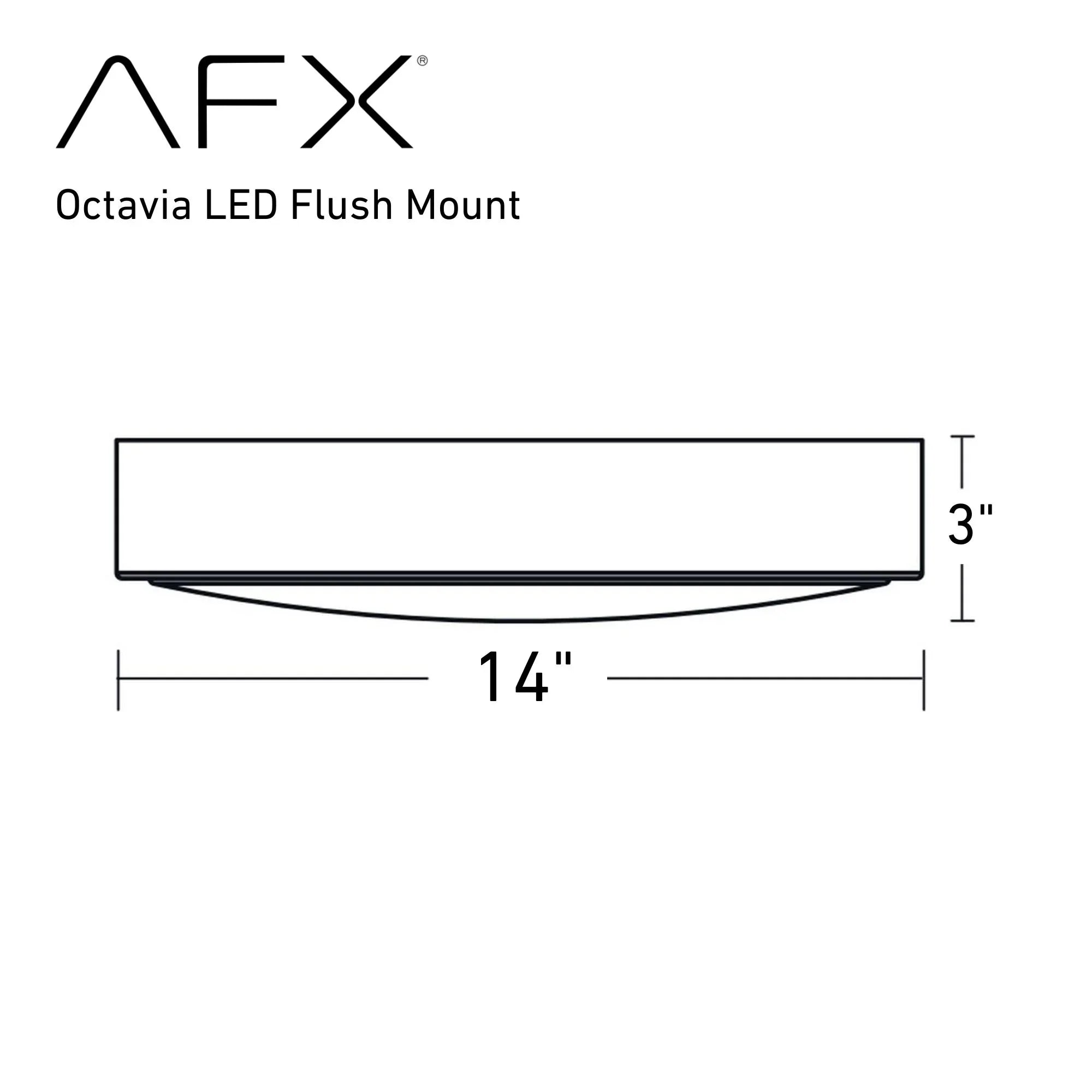 AFX Lighting - Octavia 14" LED Flush Mount, Brushed Aluminum Finish, Battery Backup | Bees Lighting