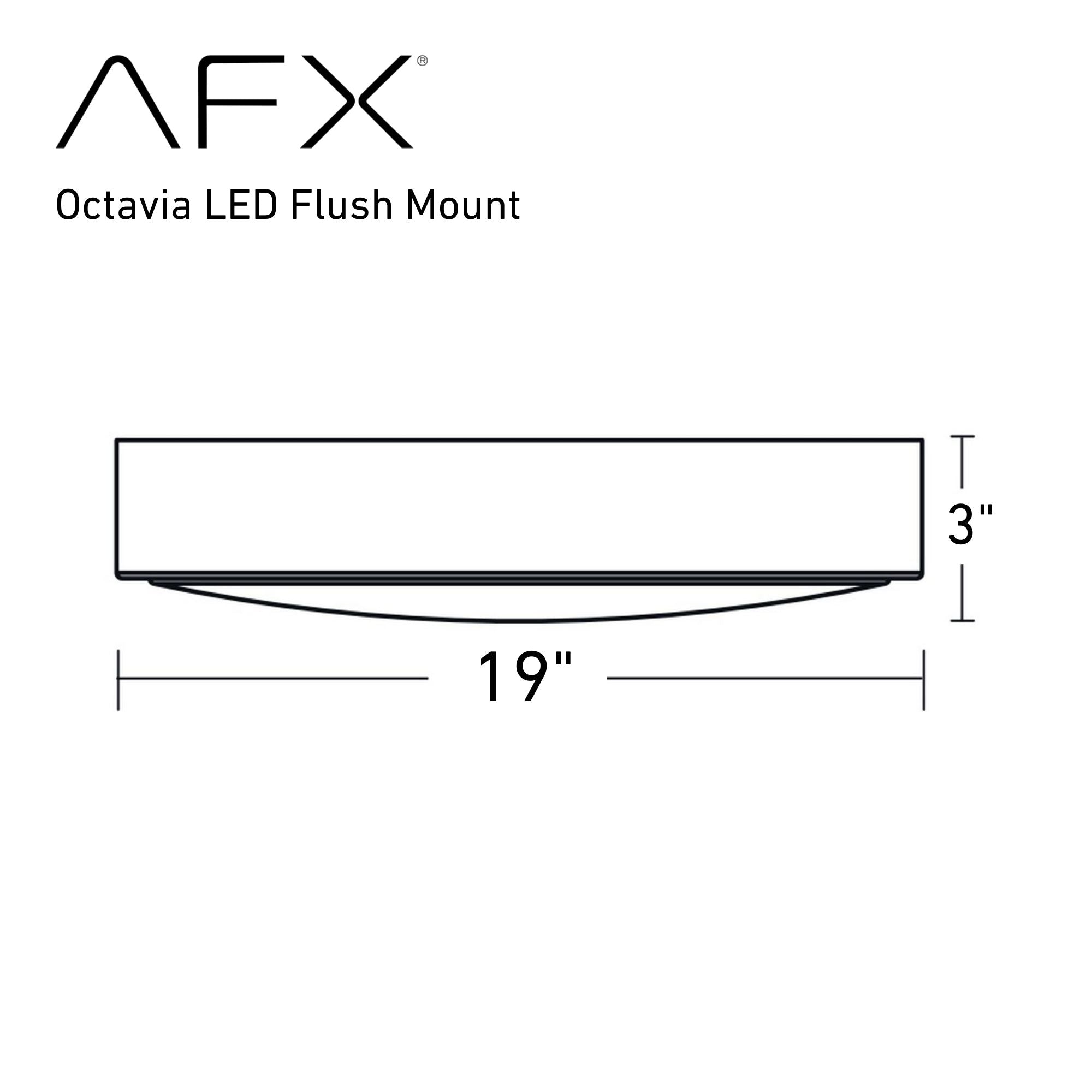Octavia 19" LED Flush Mount, Brushed Aluminum Finish
