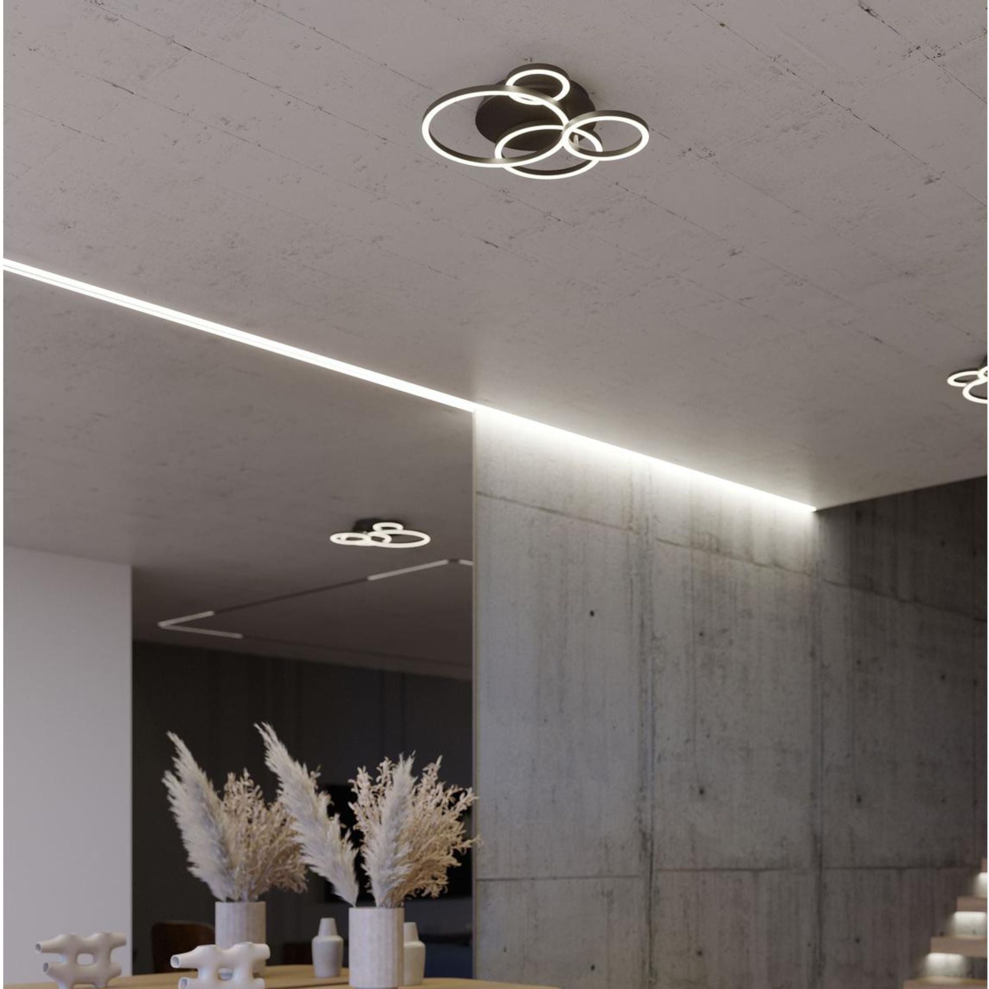 Orbit 18" LED Semi Flush Mount, Black Finish