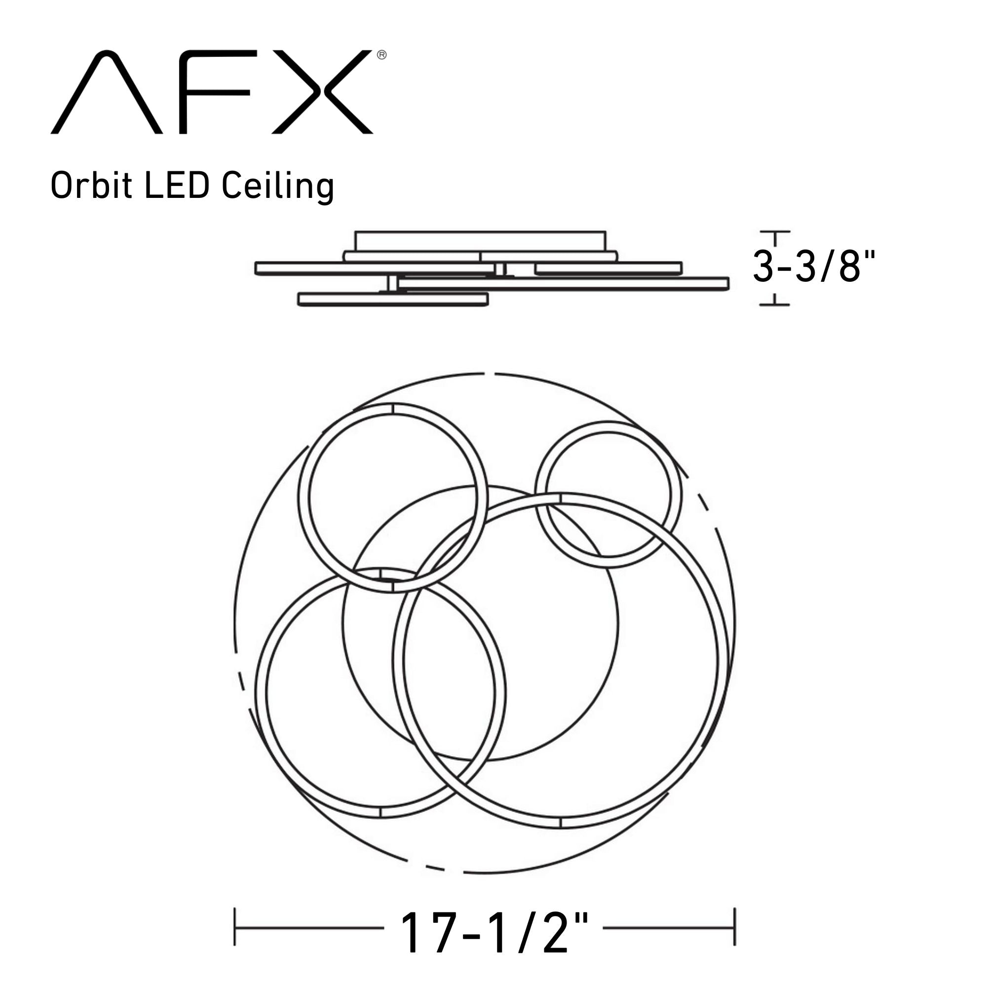 Orbit 18" LED Semi Flush Mount, Black Finish
