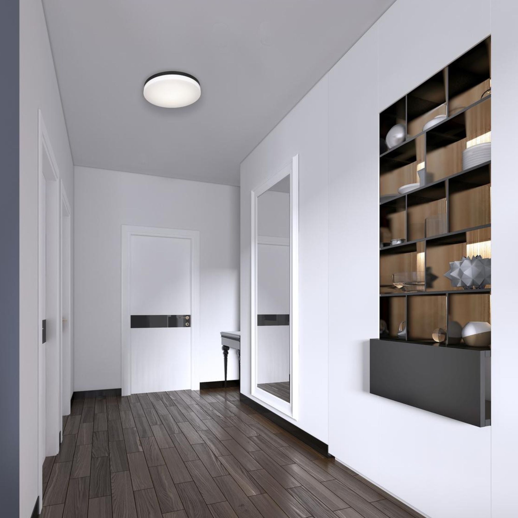 Oscar 14" LED Flush Mount, Black Finish