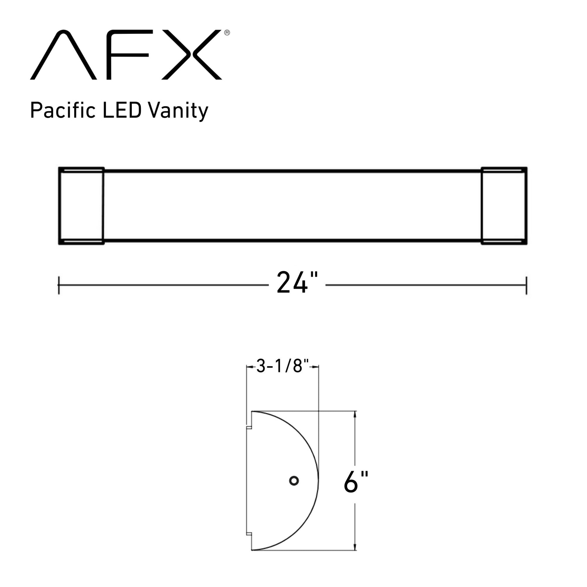 Pacific 24" LED Vanity, Satin Nickel Finish - Bees Lighting