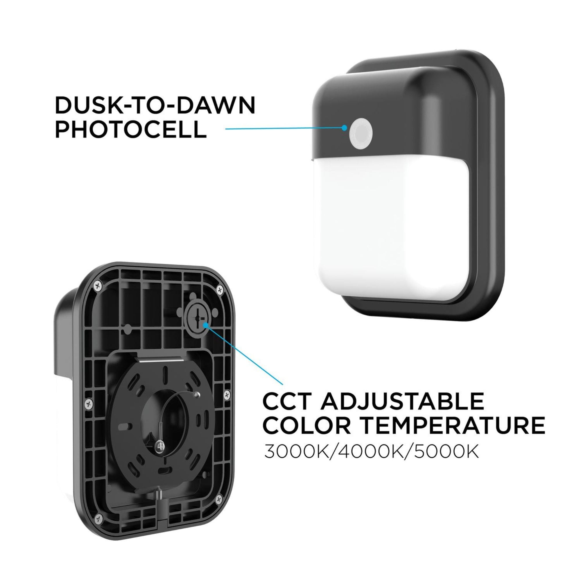 Patton 8" Dusk to Dawn LED Outdoor Wall Sconce, Black Finish