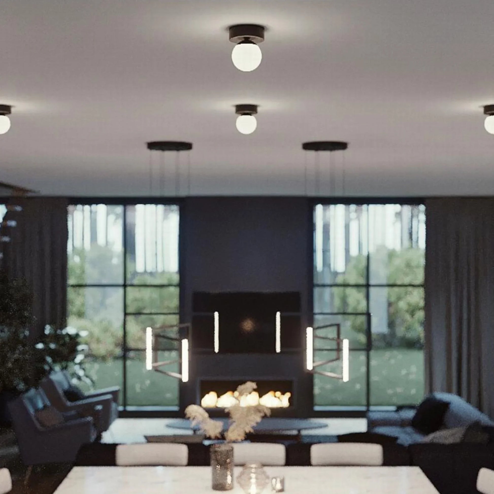 AFX Lighting - Pearl 4" LED Flush Mount, Satin Brass Finish | Bees Lighting