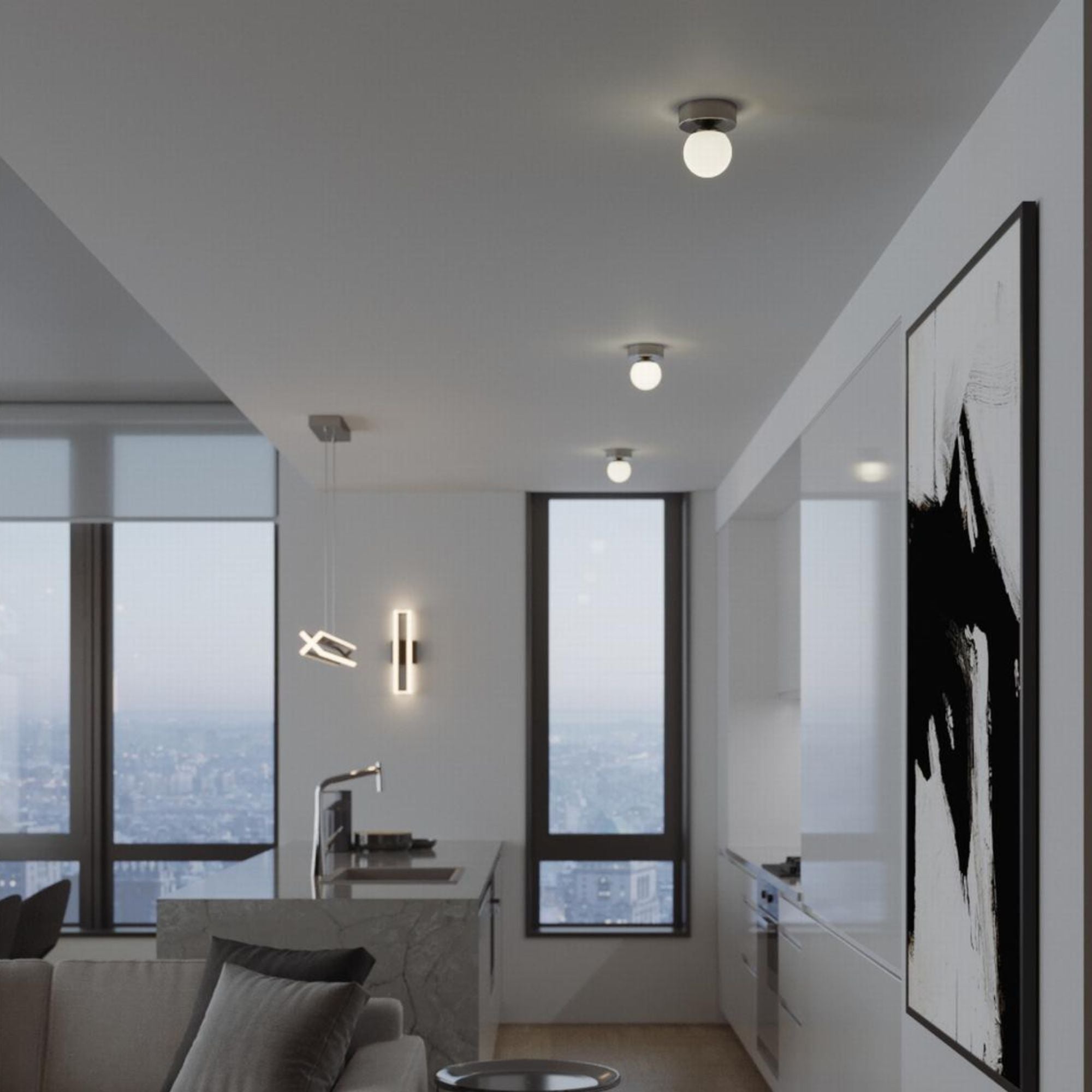 Pearl 4" LED Flush Mount, Satin Nickel Finish