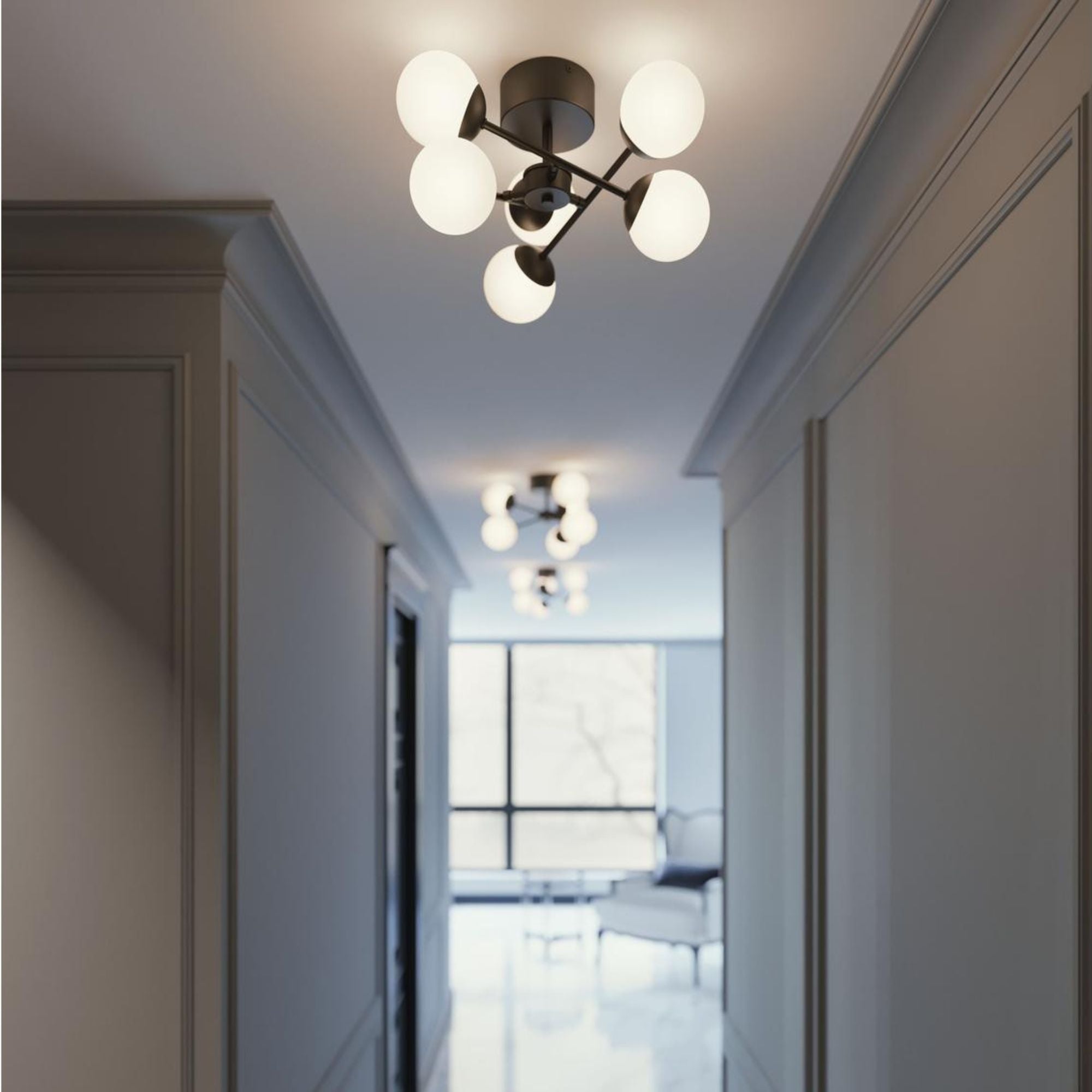 Pearl 16" LED Ceiling Mount, Black Finish