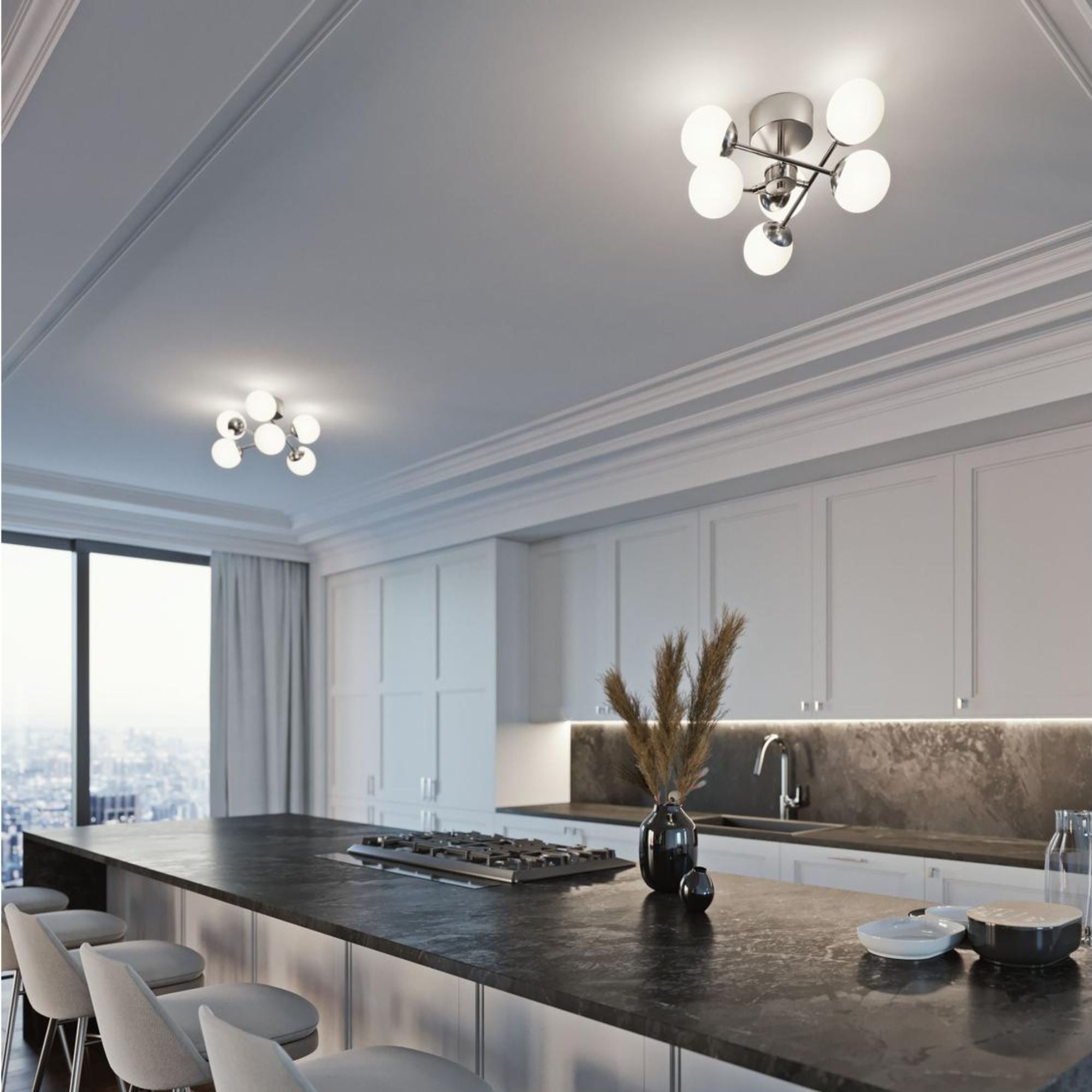 Pearl 16" LED Ceiling Mount, Satin Nickel Finish