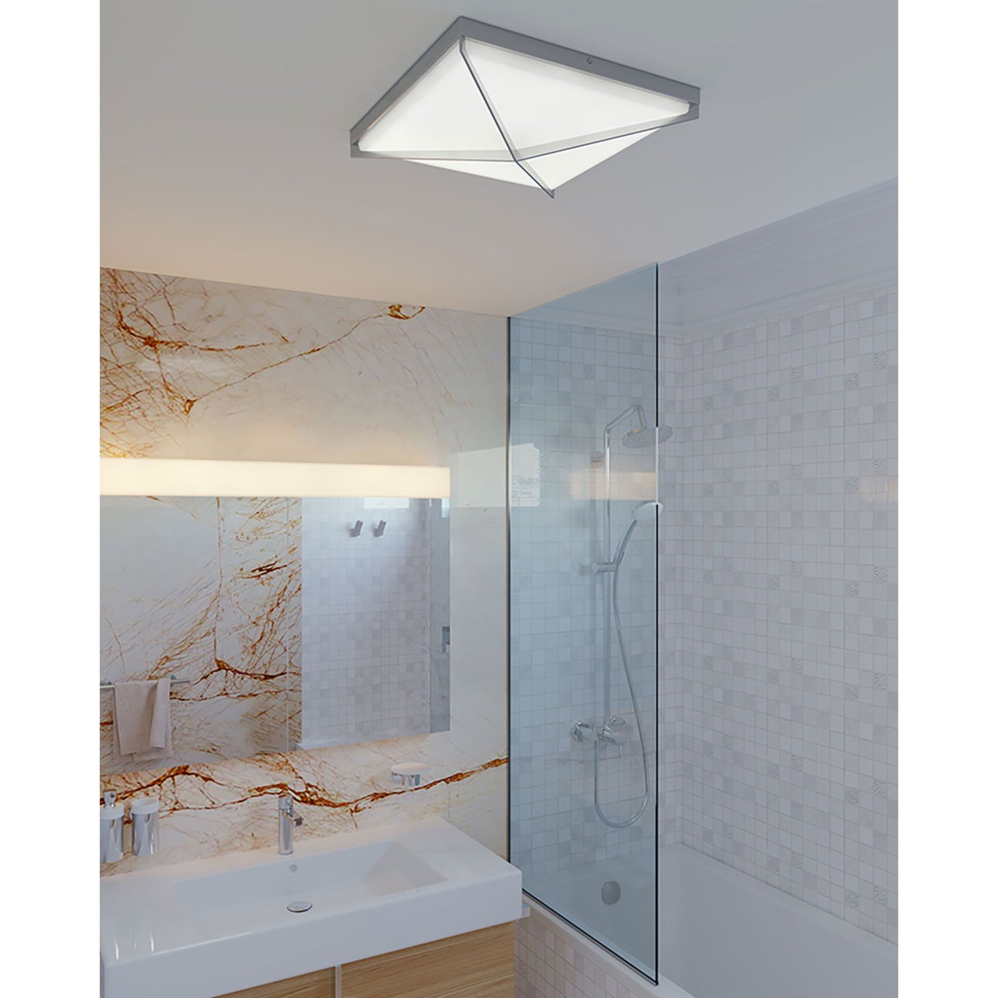 Pearson 12" LED Flush Mount, Satin Nickel Finish - Bees Lighting