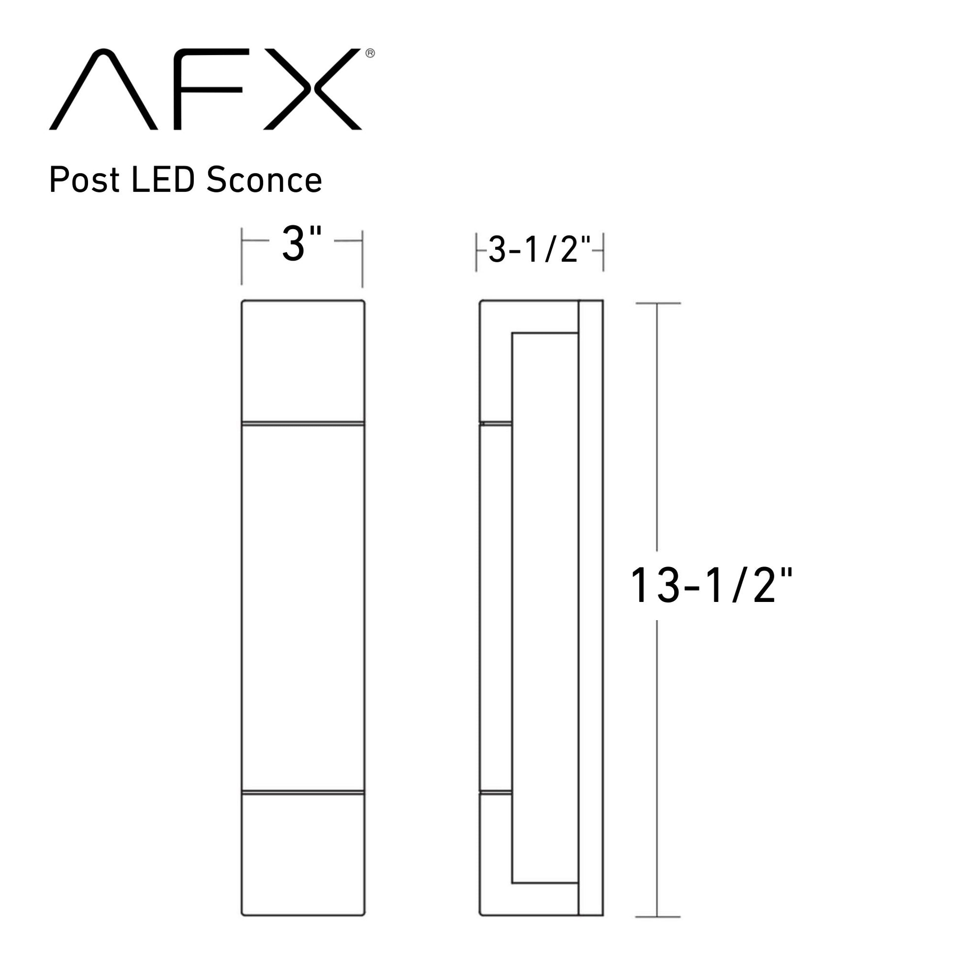 Post 14" LED Wall Sconce, Satin Nickel and Dark Grey Finish - Bees Lighting