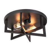 Rivers 14" 2-Light Flush Mount, Black Finish - Bees Lighting