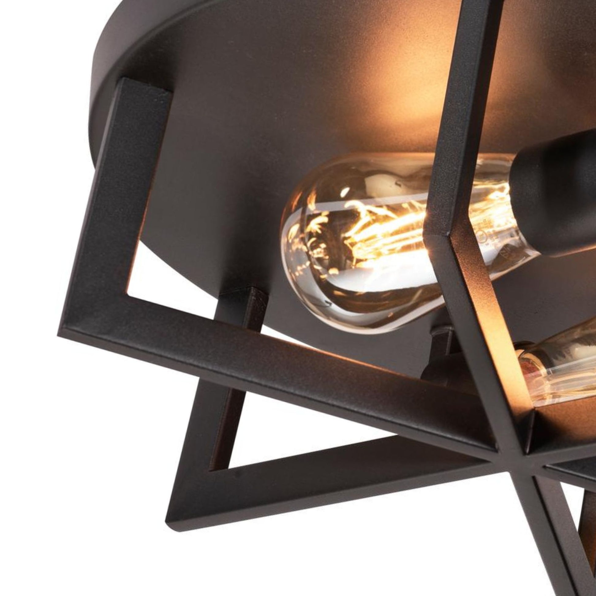 Rivers 14" 2-Light Flush Mount, Black Finish - Bees Lighting