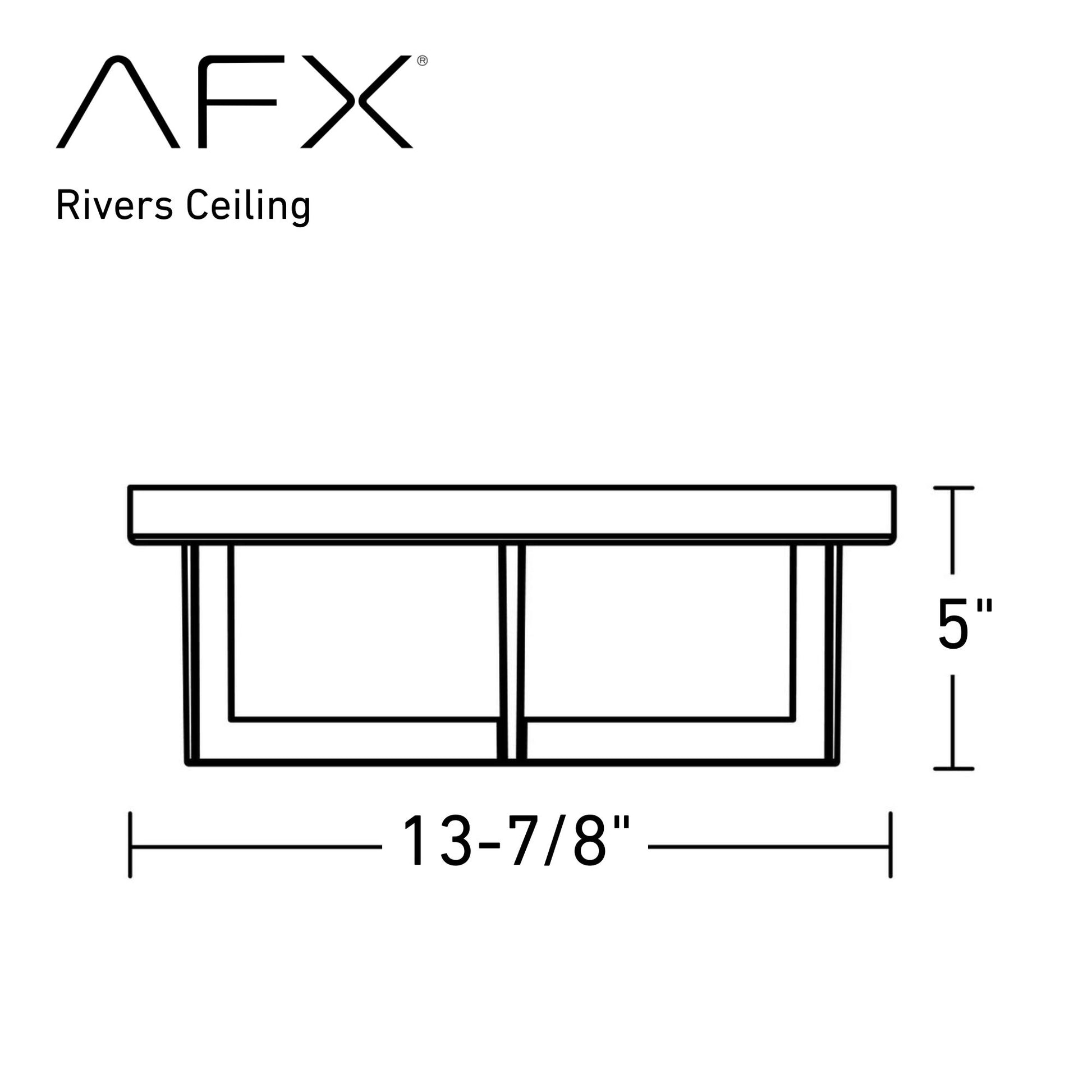 Rivers 14" 2-Light Flush Mount, Black Finish - Bees Lighting