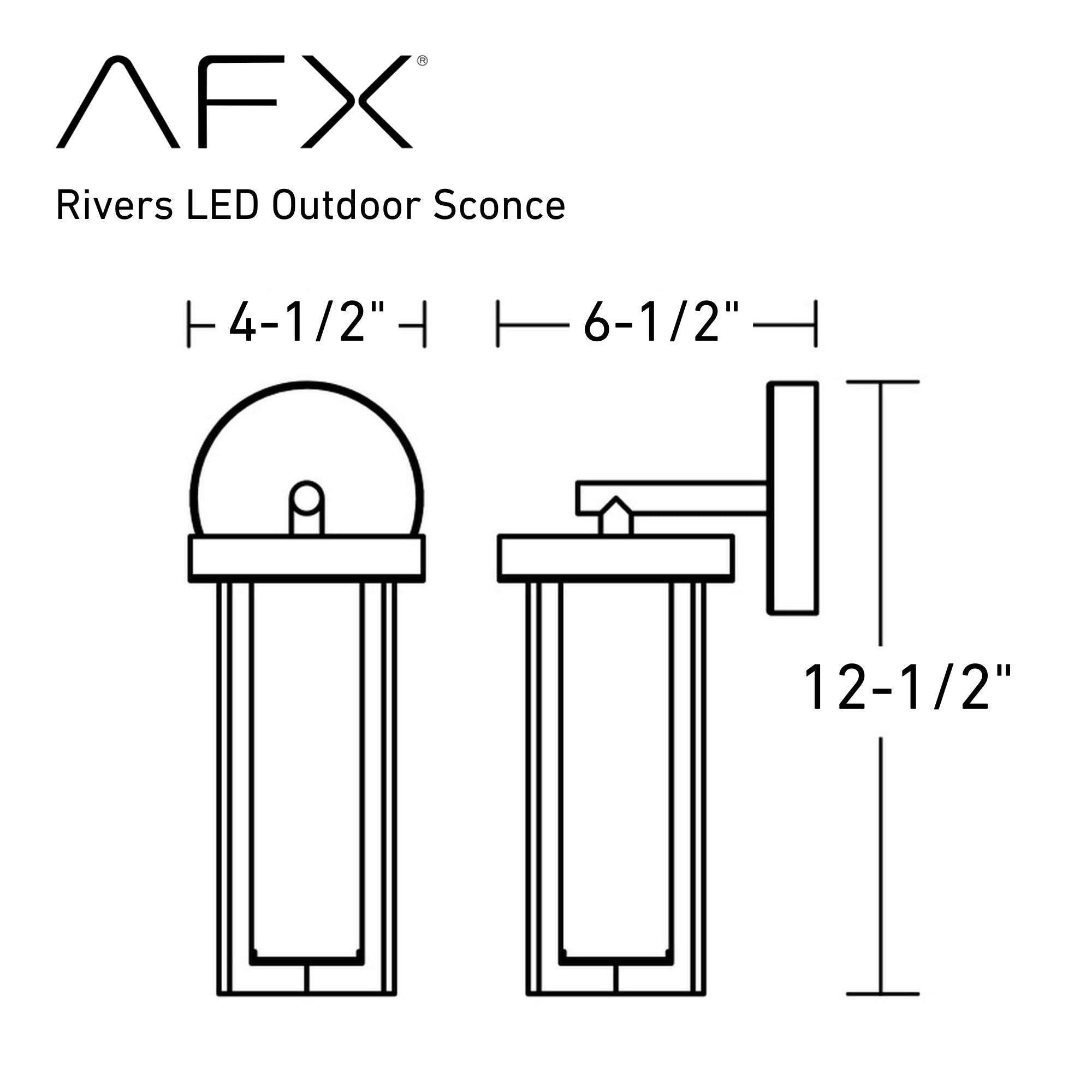 Rivers 13 in. LED Outdoor Wall Light Black Finish - Bees Lighting