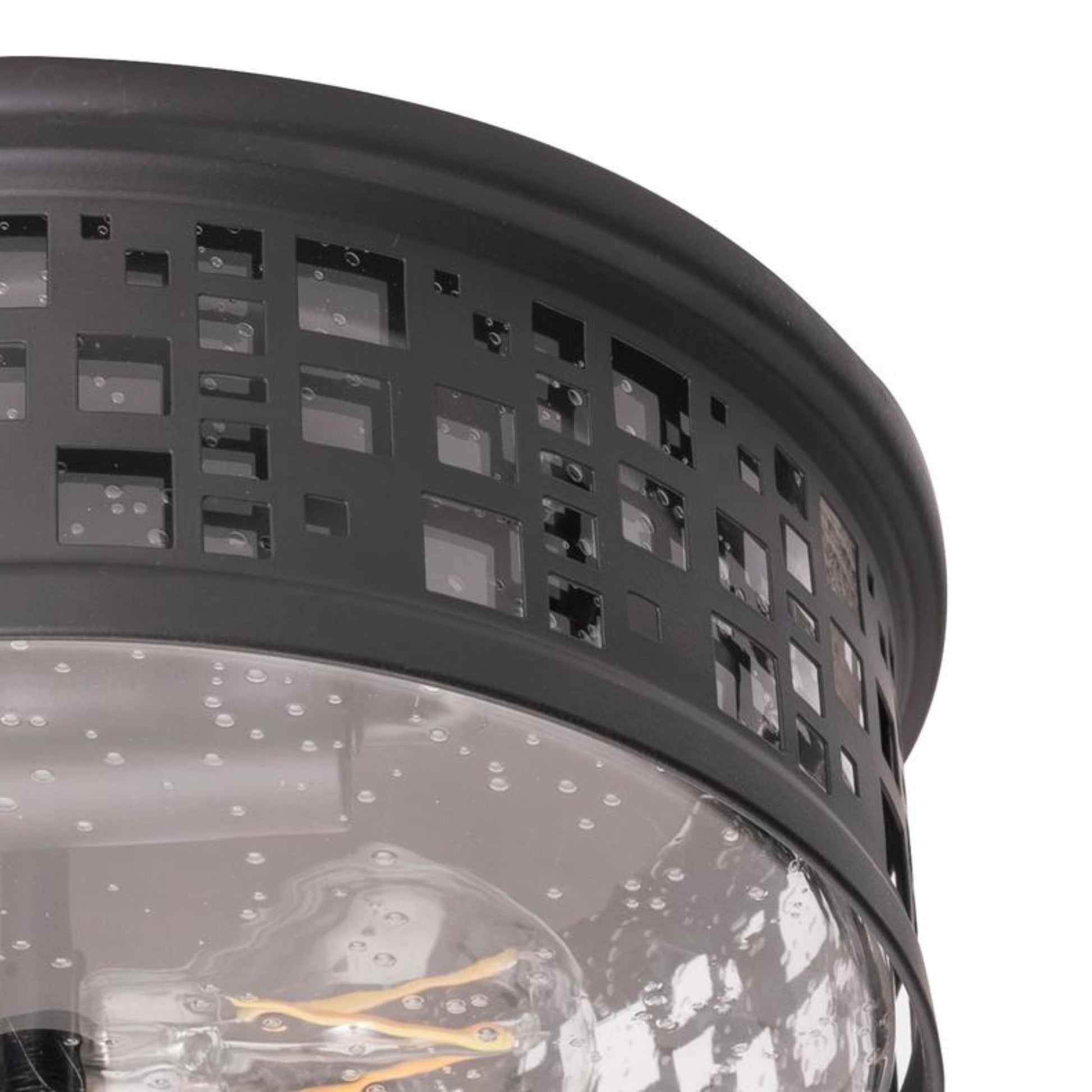 Roscoe 11" 2-Light Flush Mount, Black Finish - Bees Lighting