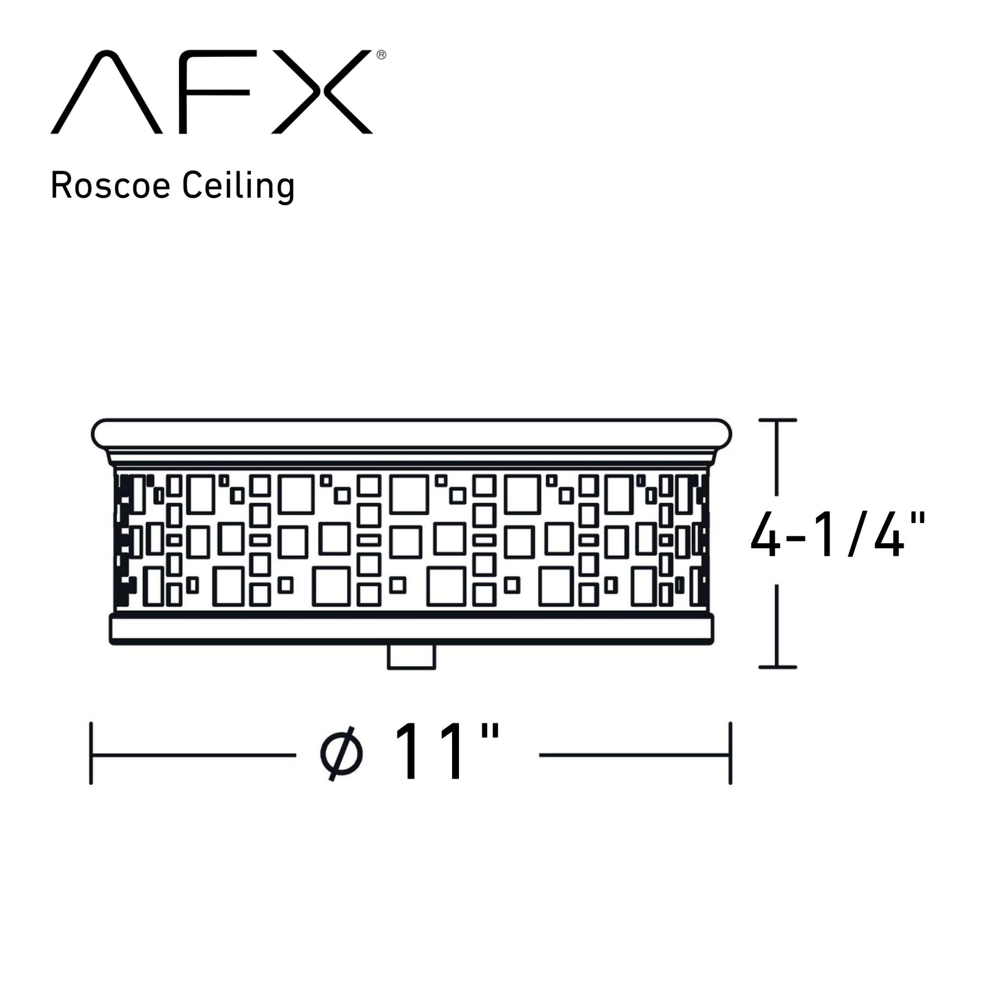Roscoe 11" 2-Light Flush Mount, Black Finish - Bees Lighting