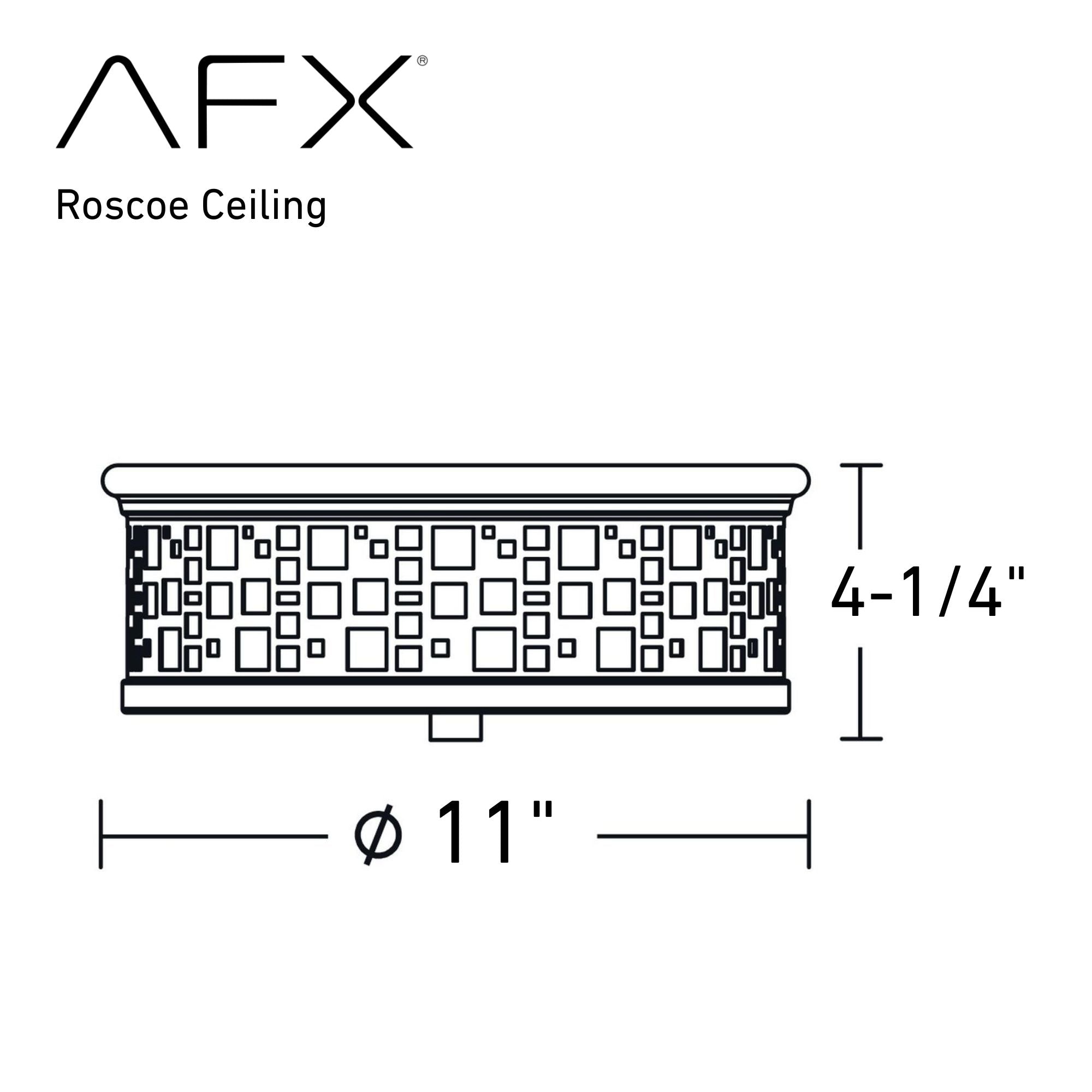 Roscoe 11" 2-Light Flush Mount, Black Finish - Bees Lighting