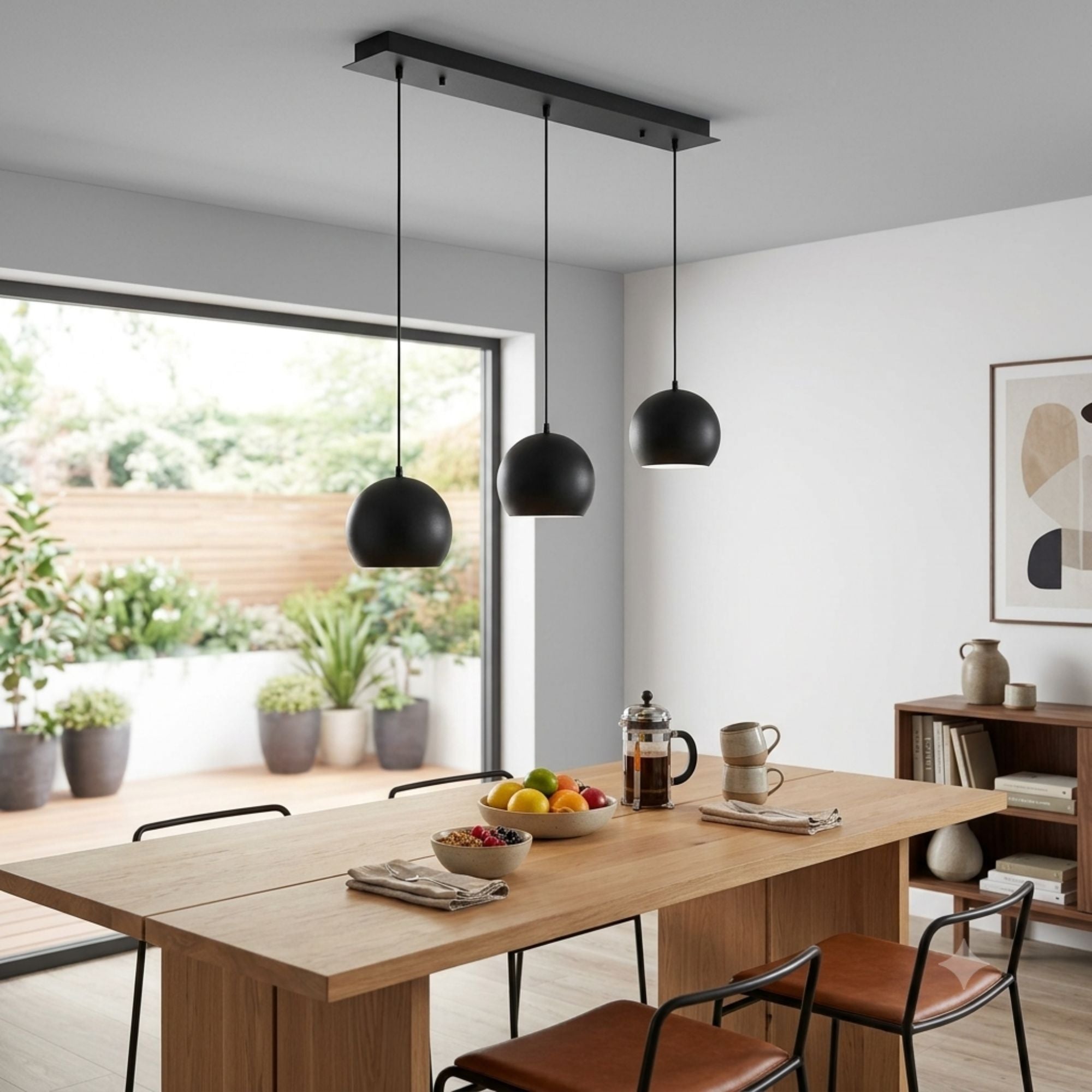AFX Roxy 36" 3-Light Linear Pendant, Black Finish