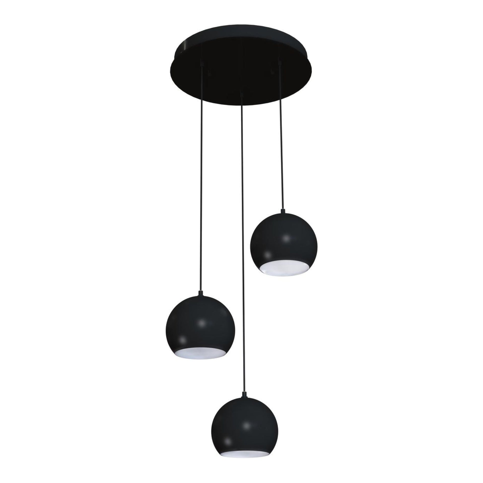 Roxy 18" 3-Light Pendant, Black Finish - Bees Lighting