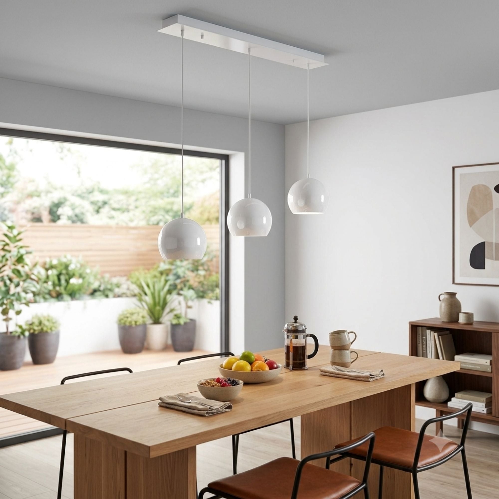 AFX Roxy 36" 3-Light Linear Pendant, White Finish