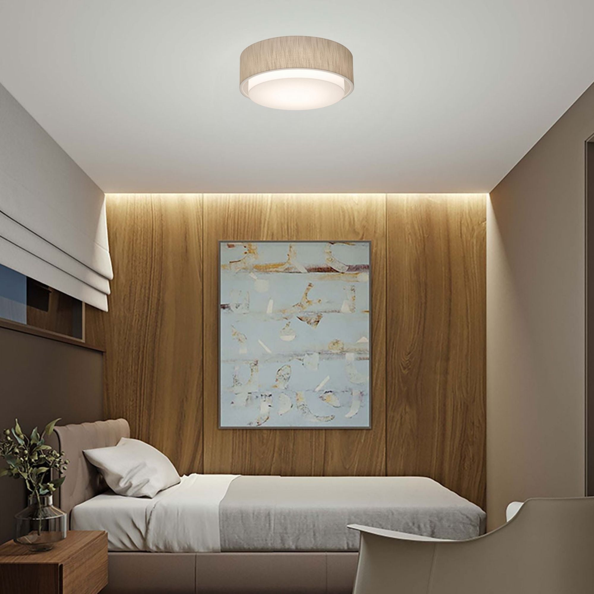 Sanibel 18" LED Flush Mount, Jute Finish