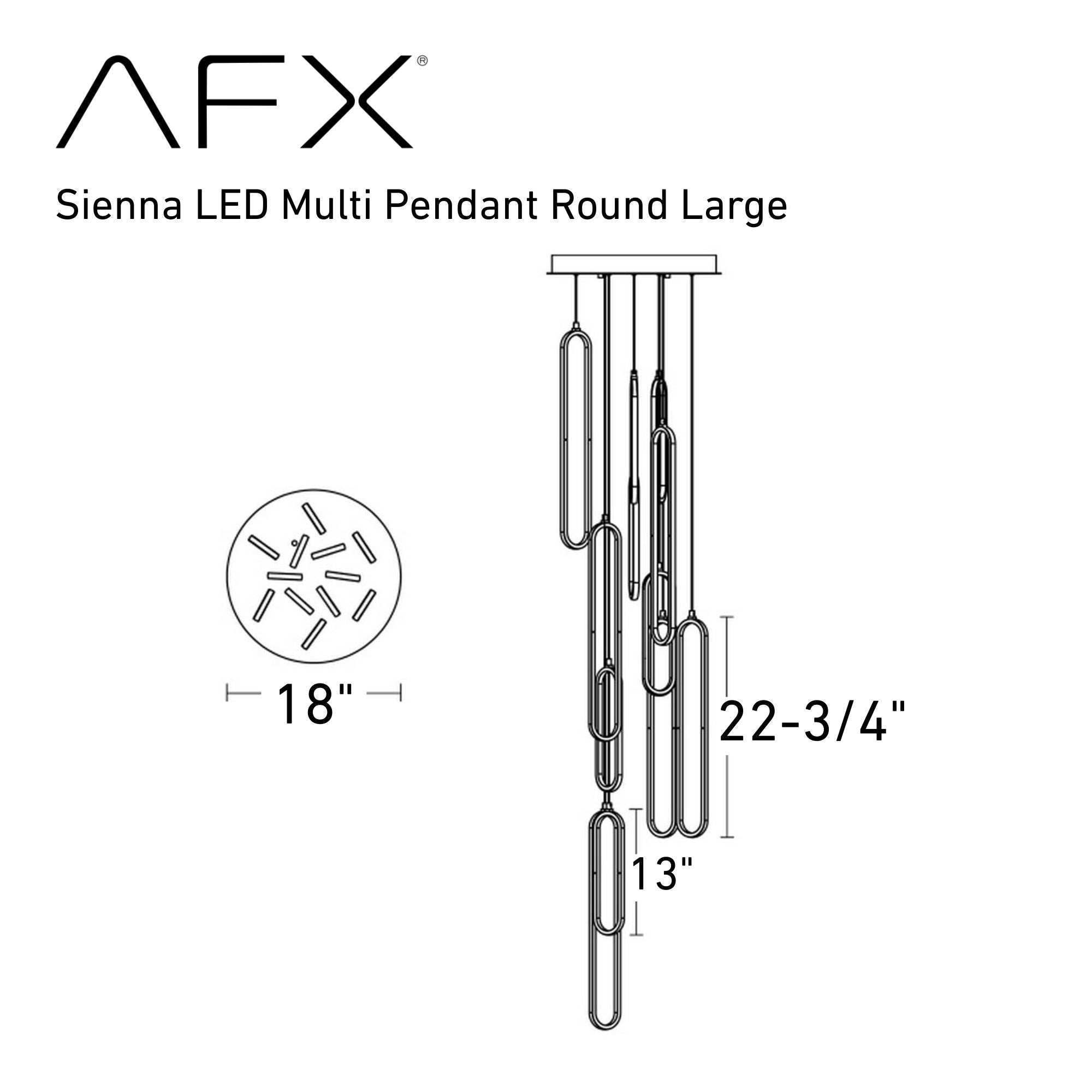Sienna 18'' 12 Lights Round LED Pendant Light, Black Finish - Bees Lighting