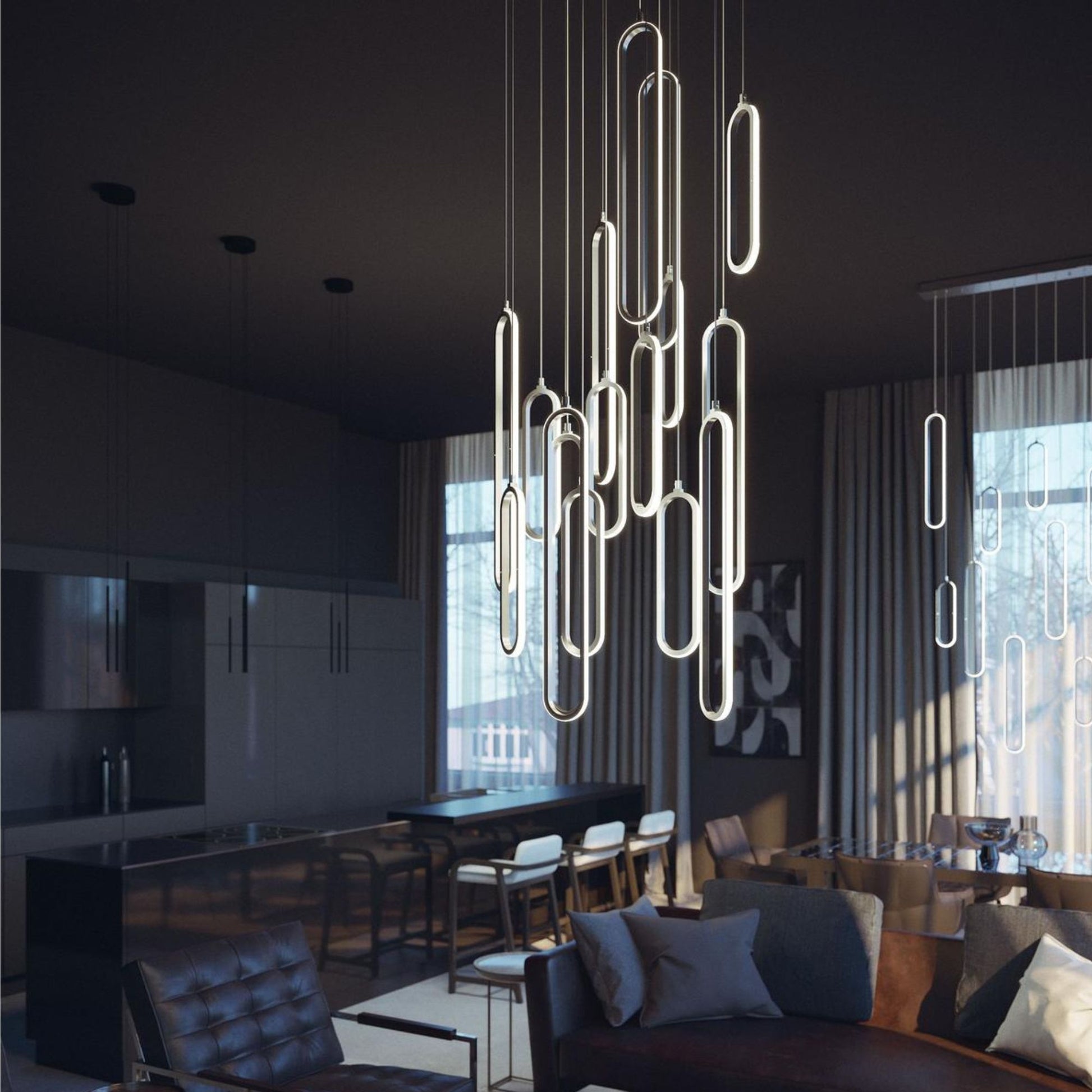 Sienna 24'' 16 Lights Round LED Pendant Light, Gold Finish - Bees Lighting