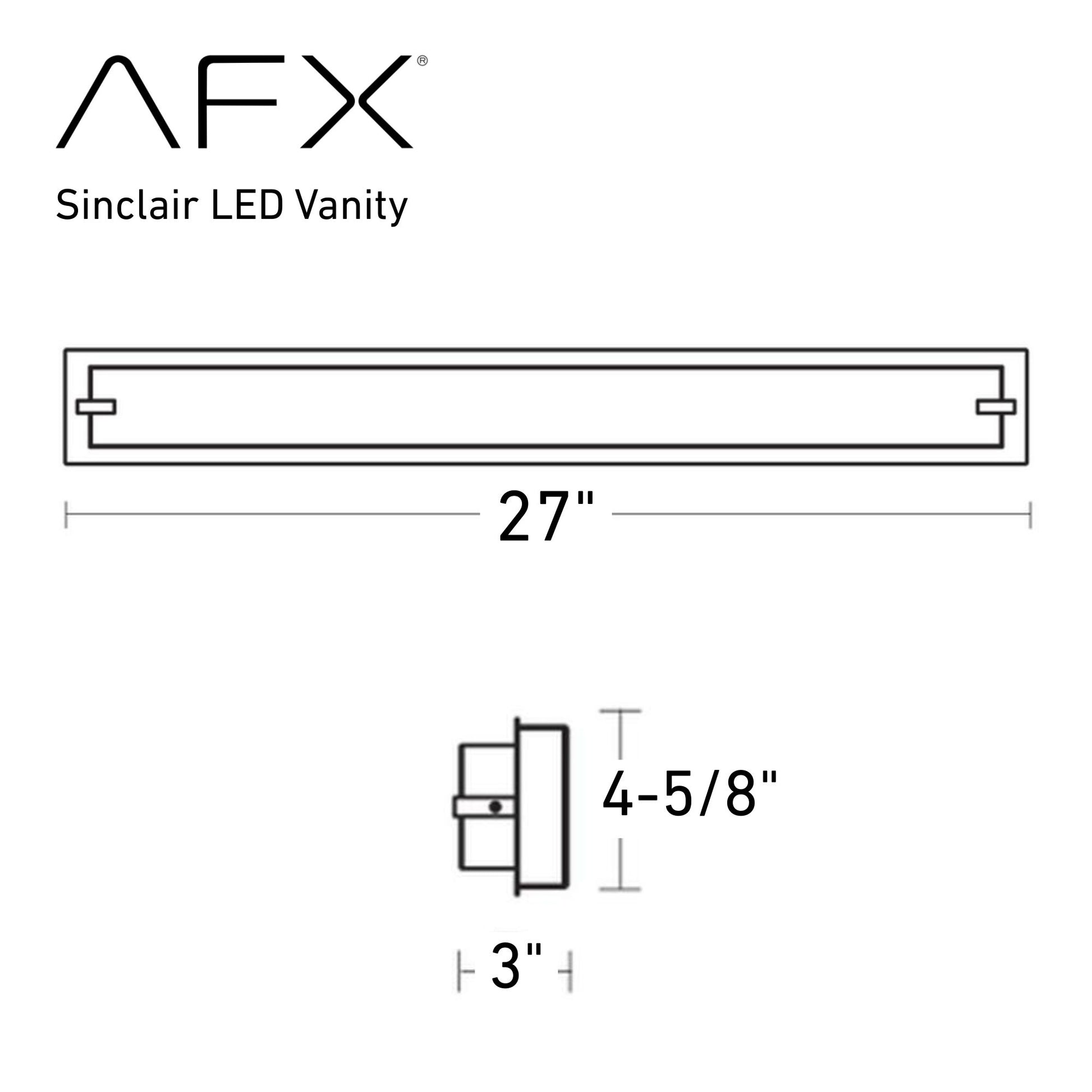 Sinclair 27" LED Vanity, Satin Nickel Finish - Bees Lighting