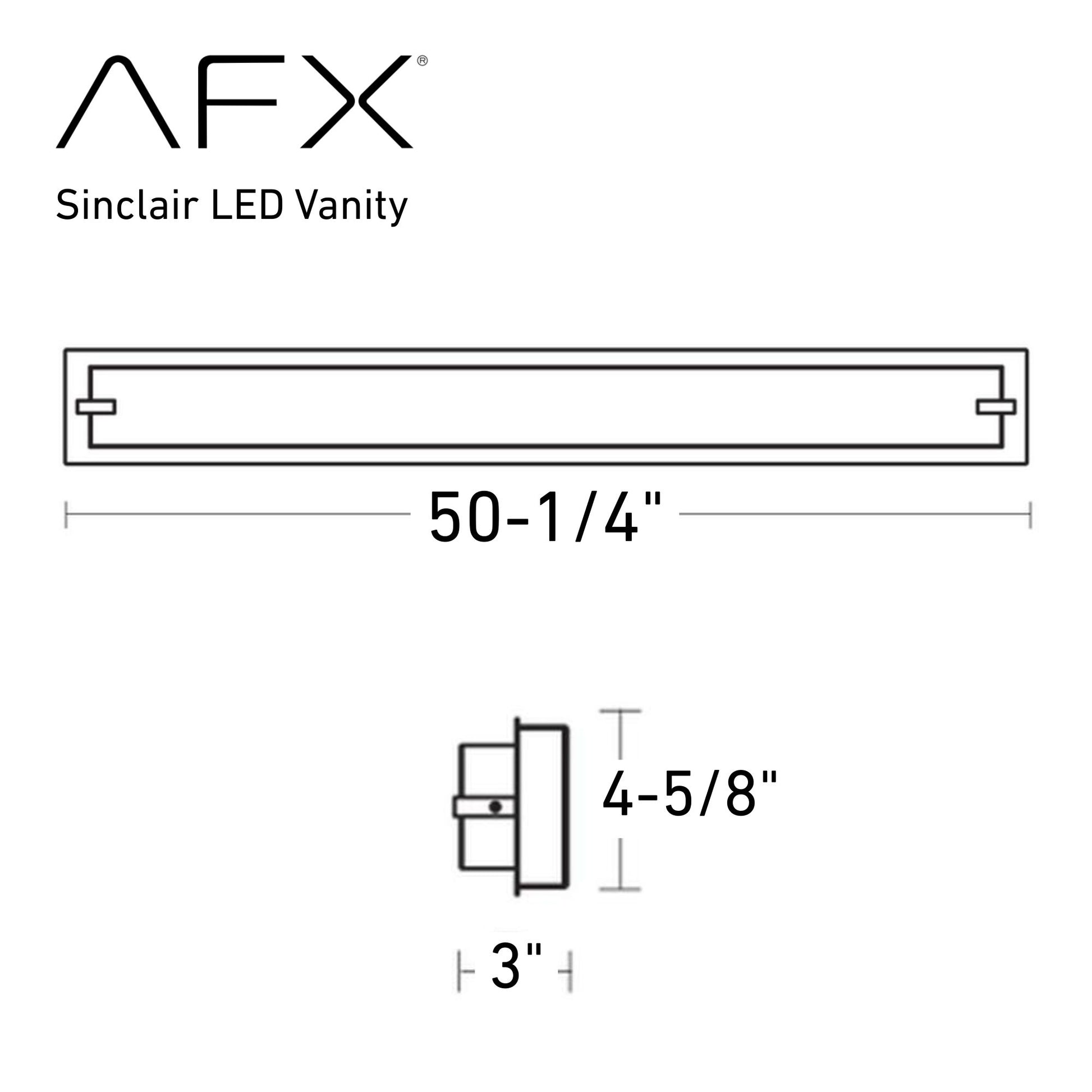 Sinclair 50" LED Vanity, Satin Nickel Finish - Bees Lighting