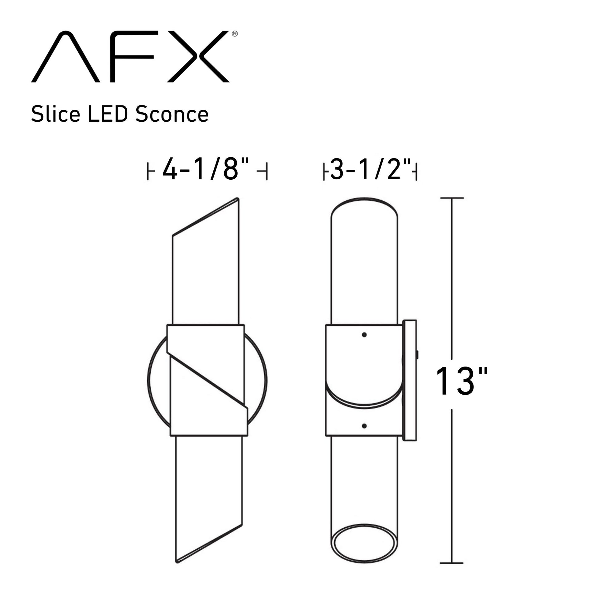 Slice 13" LED Wall Sconce, Black Finish - Bees Lighting