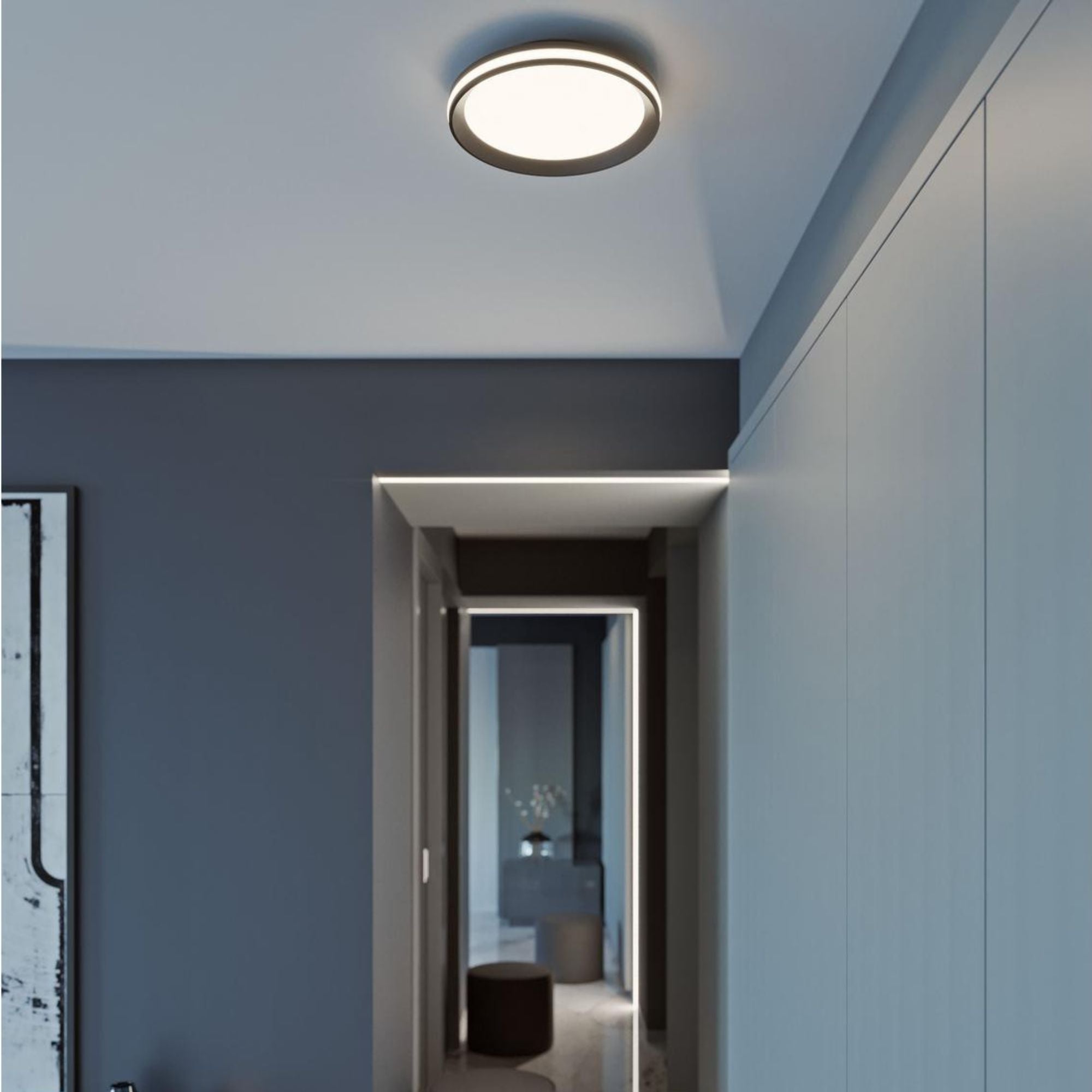 Sona 12" LED Flush Mount, Black Finish