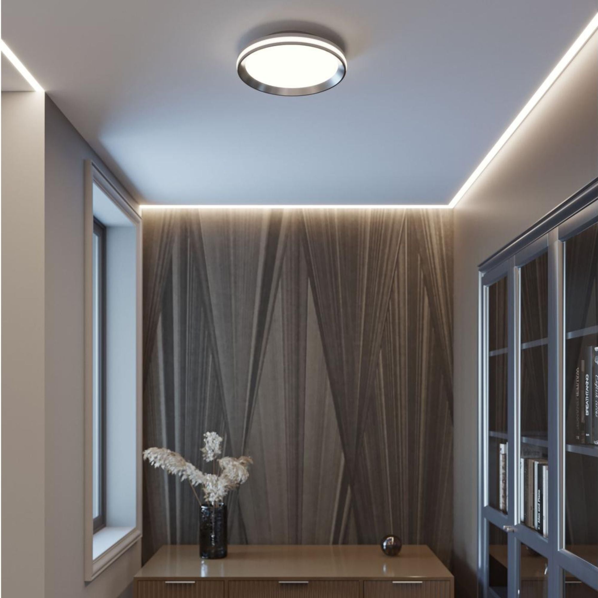 Sona 12" LED Flush Mount, Satin Nickel Finish