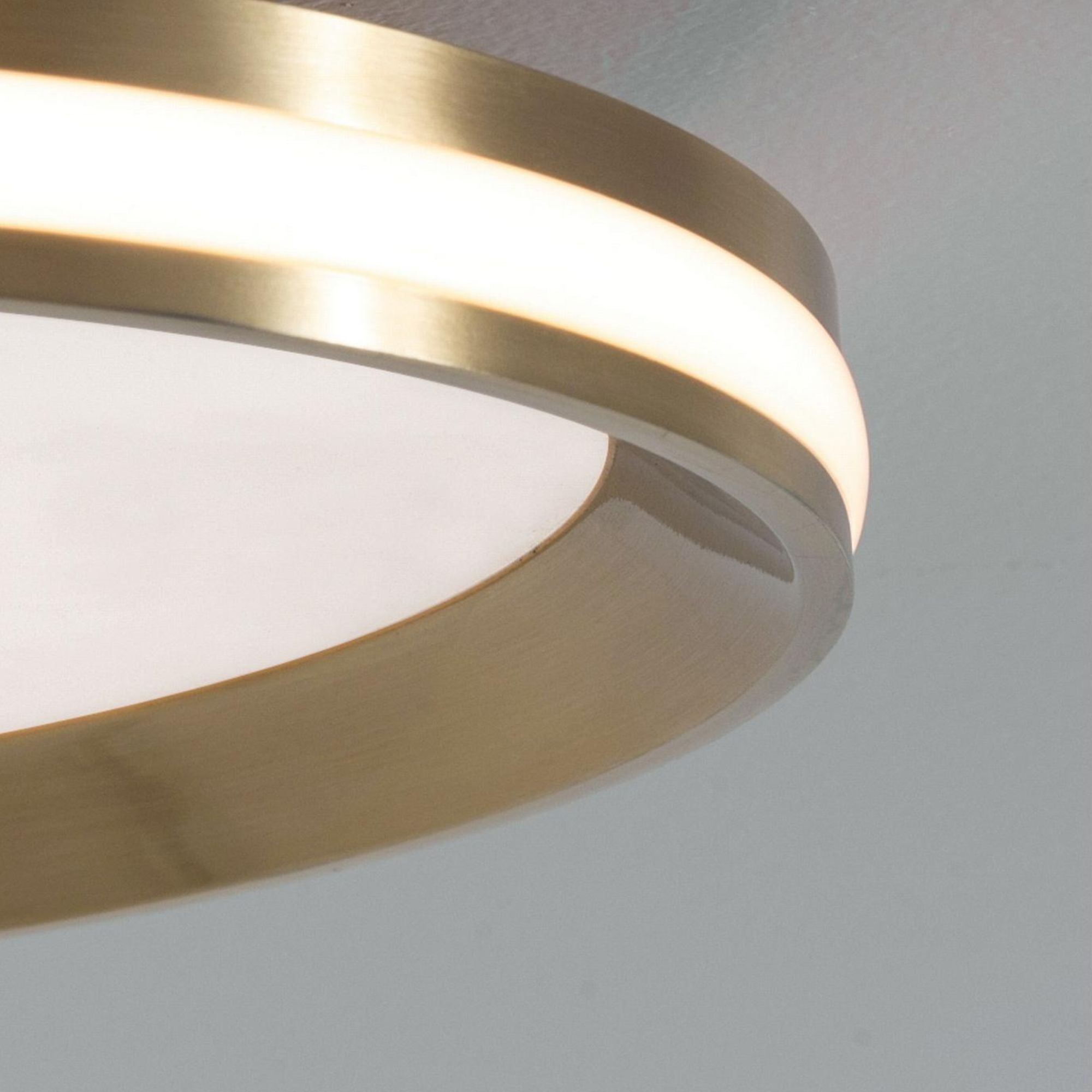 Sona 16" LED Flush Mount, Satin Brass Finish