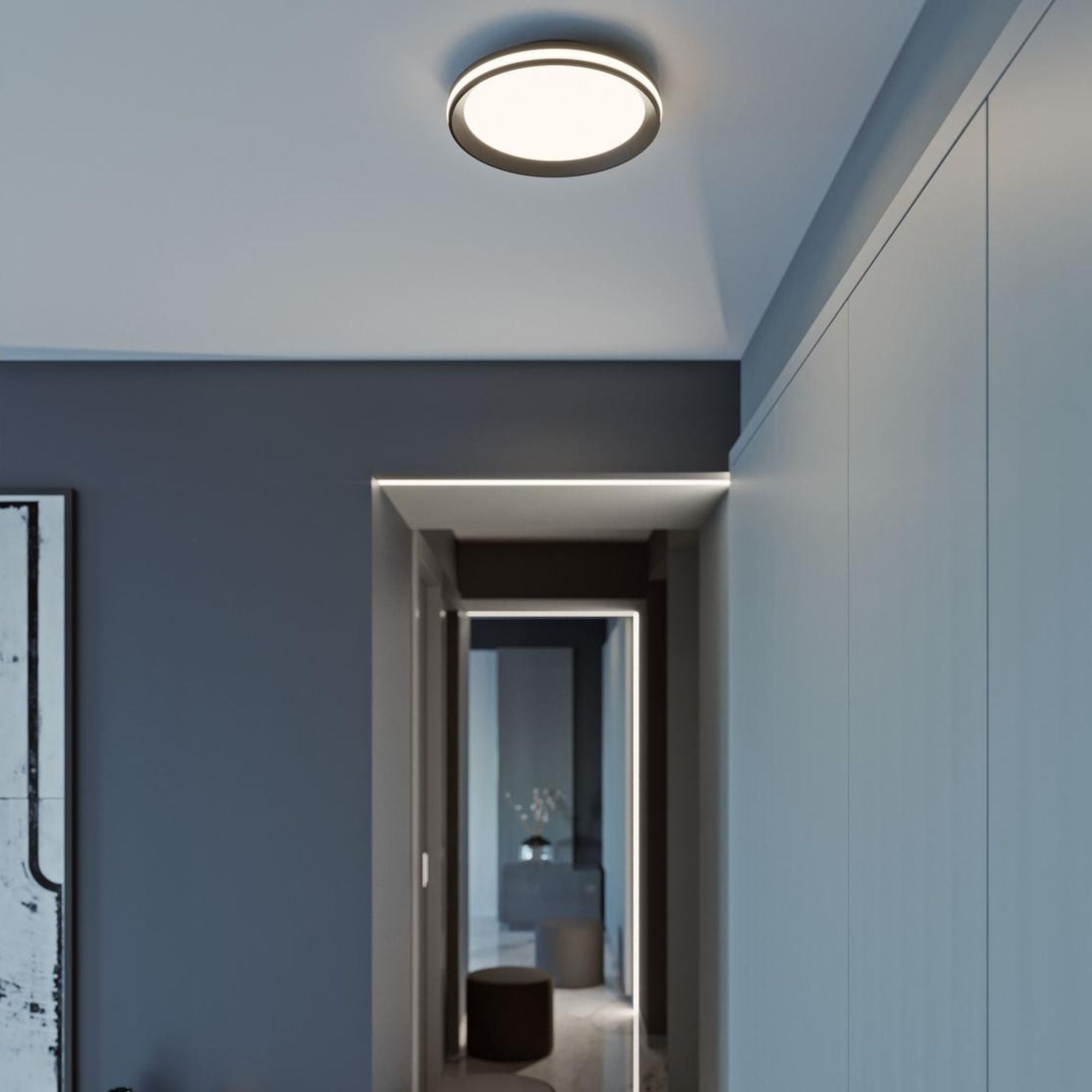Sona 16" LED Flush Mount, Satin Nickel Finish