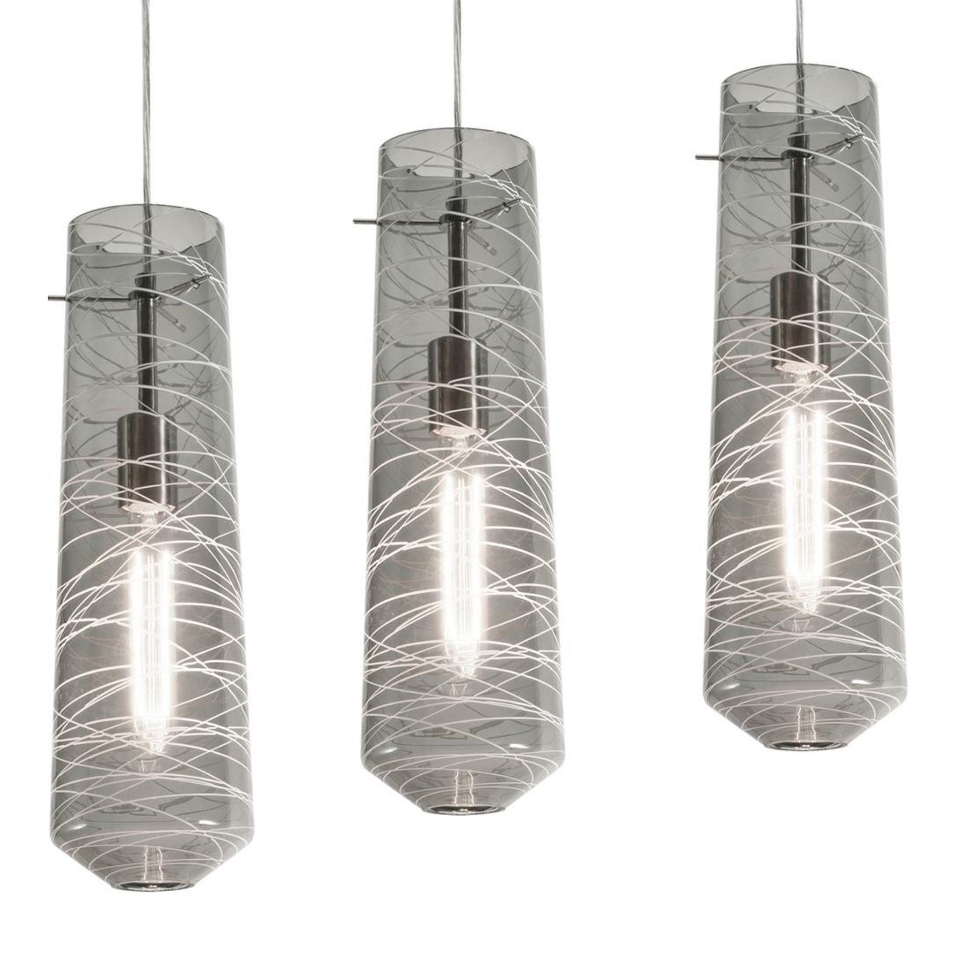 Spun 41" 3 Lights Linear Pendant Light Satin Nickel - Bees Lighting