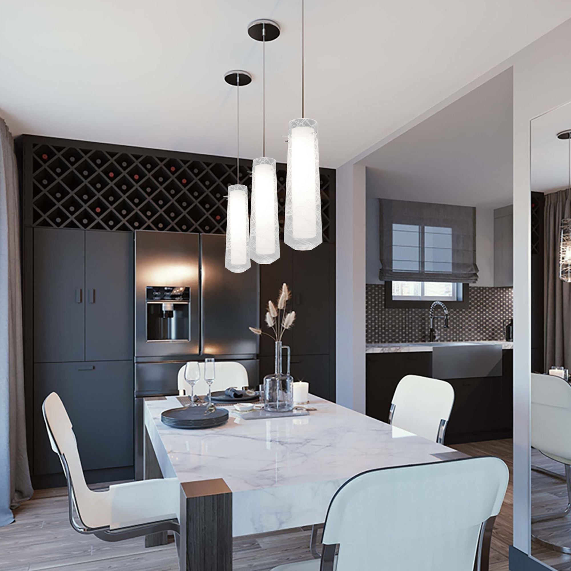 Spun 5" LED Mini Pendant, 3000K, Satin Nickel & Clear Shade, 120V - Bees Lighting