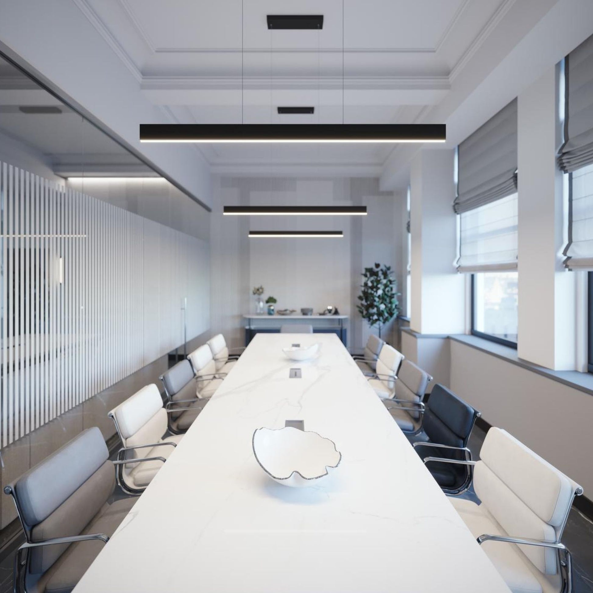 Stealth 46" LED Linear Pendant, Black Finish, 120-277V - Bees Lighting
