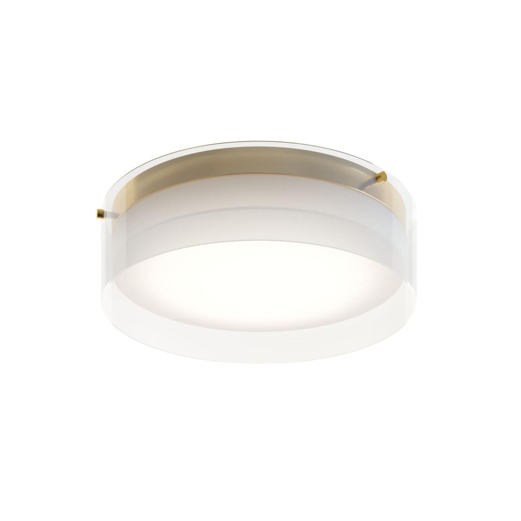 Studio 12" LED Flush Mount, Satin Brass Finish