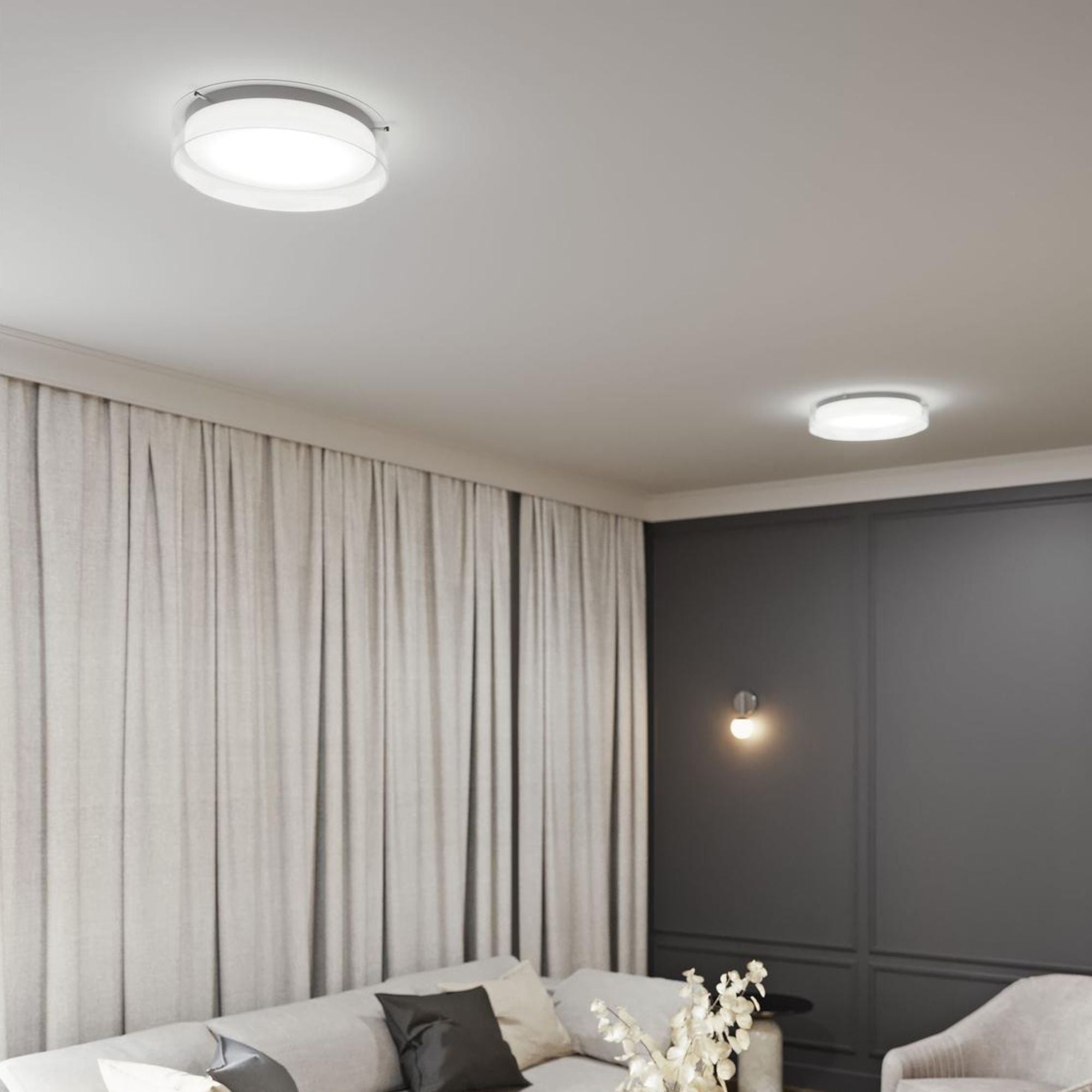 Studio 16" LED Flush Mount, Polished Chrome Finish