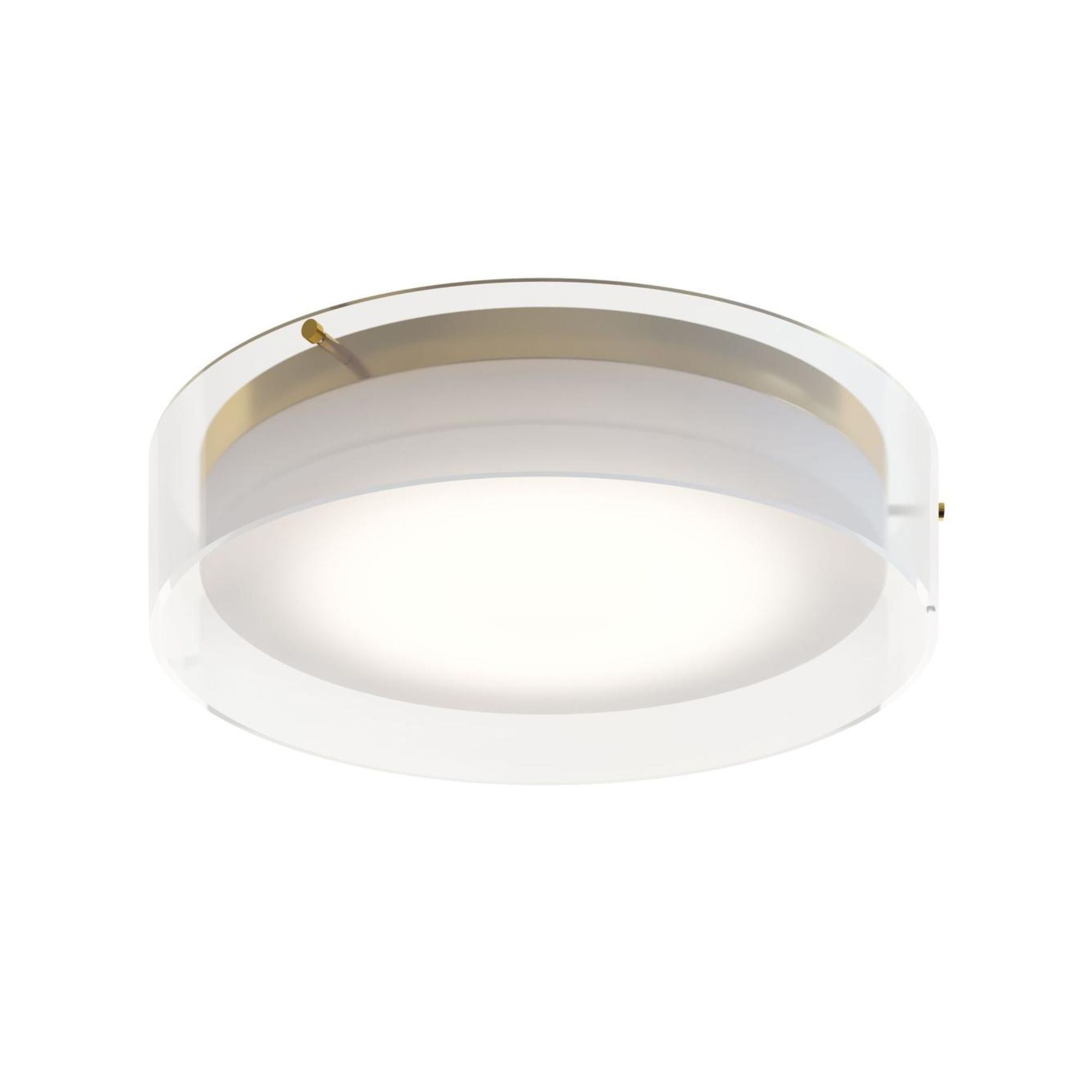 Studio 16" LED Flush Mount, Satin Brass Finish