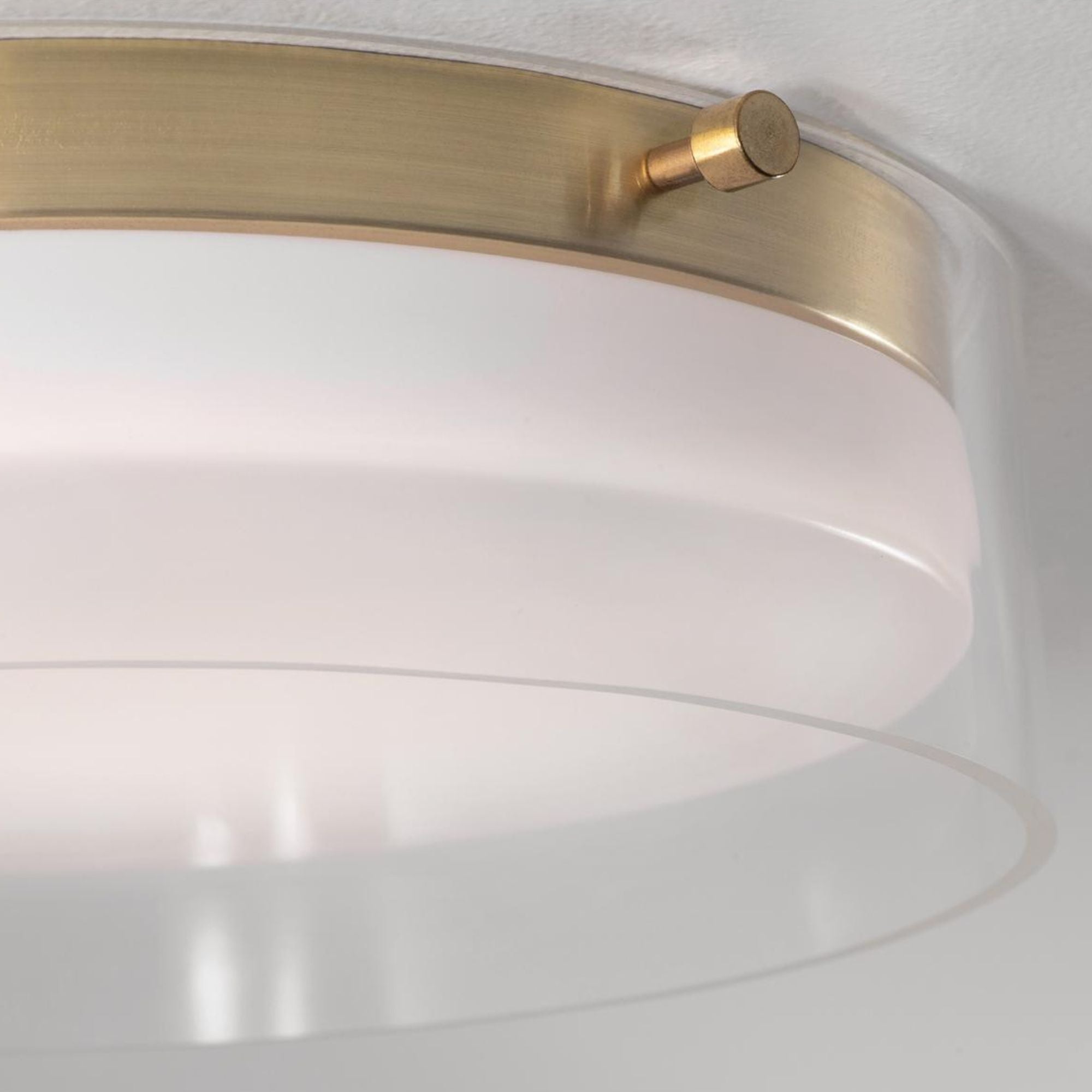 Studio 16" LED Flush Mount, Satin Brass Finish