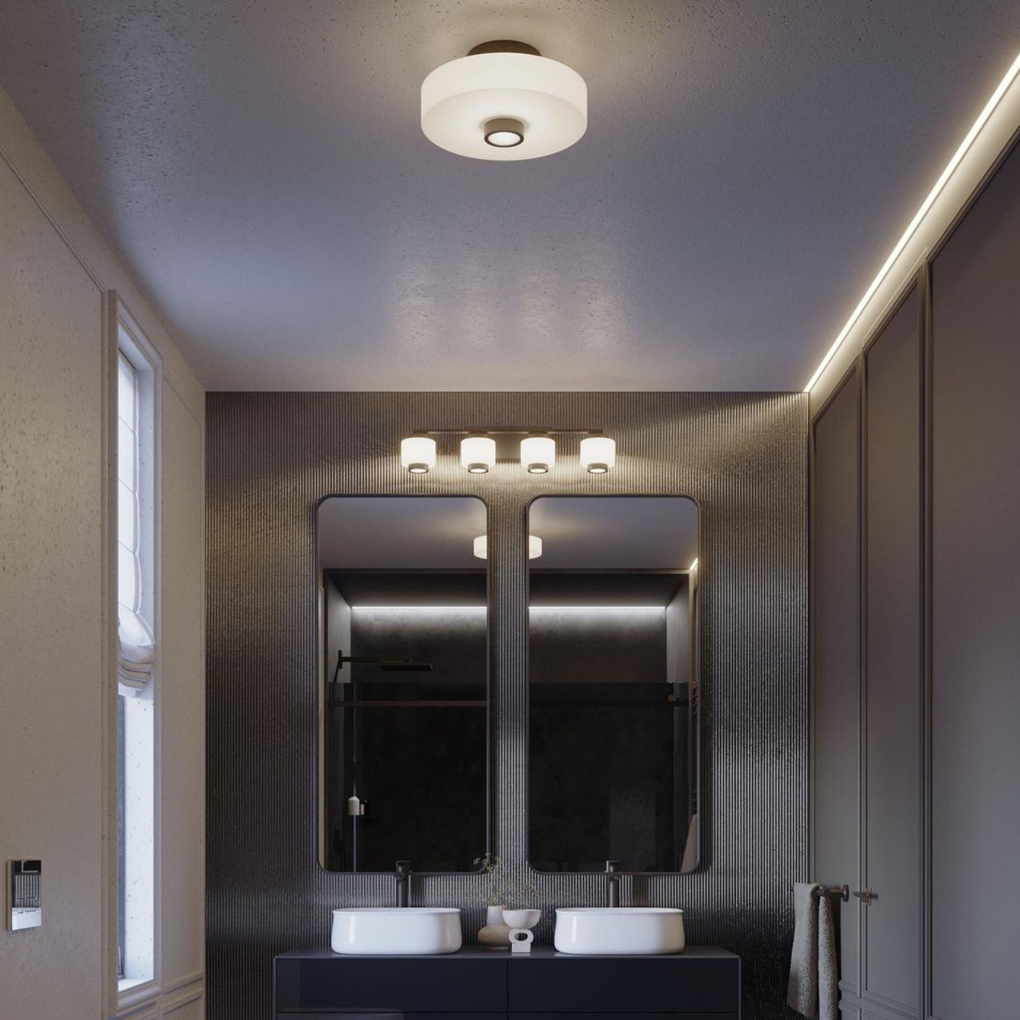 Sydney 13" LED Ceiling Mount, Black Finish