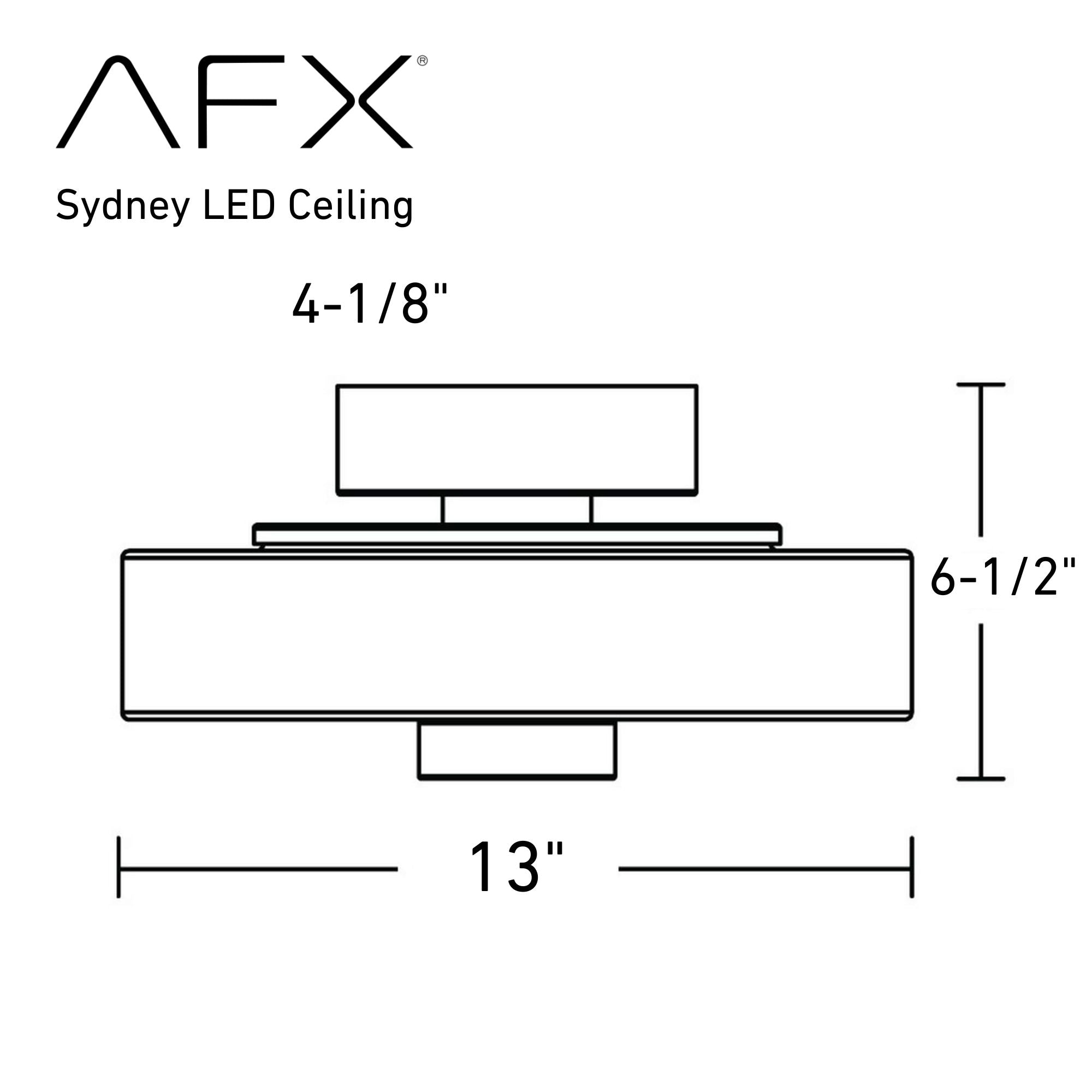 Sydney 13" LED Ceiling Mount, Black Finish