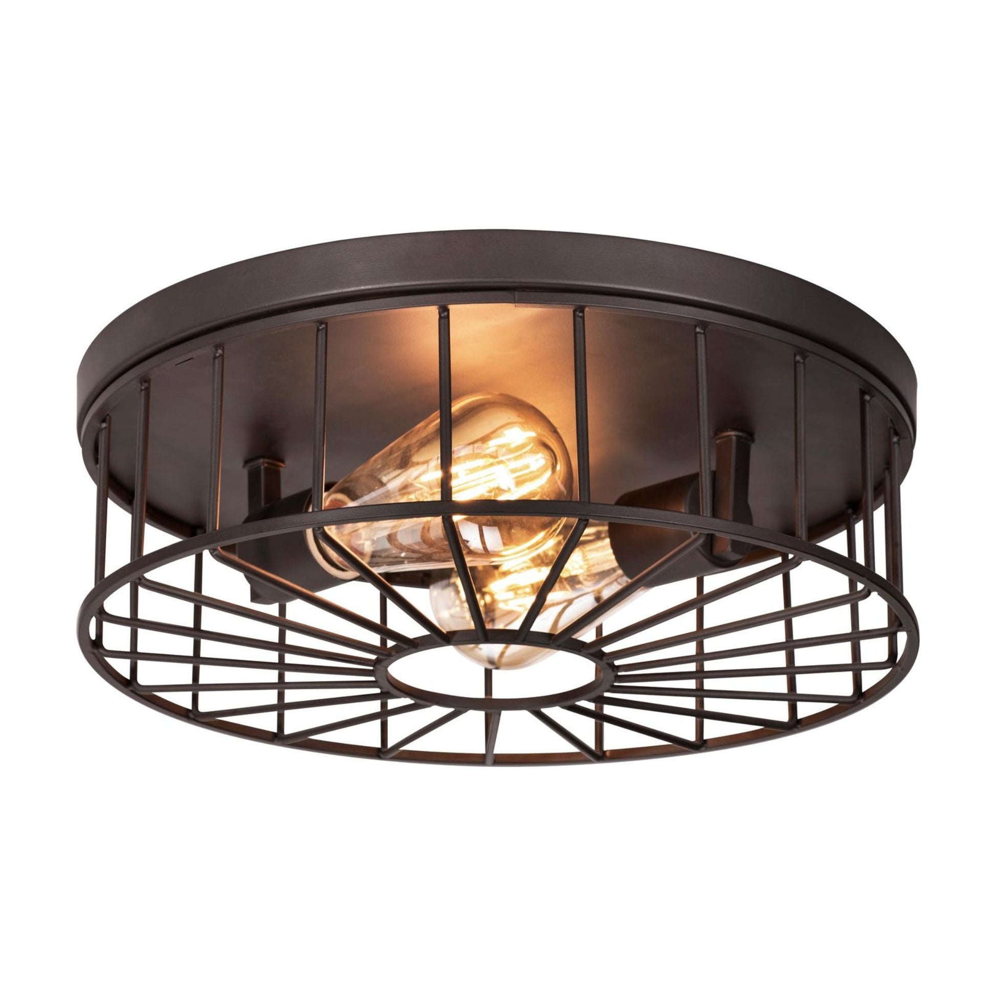 Theo 13" 2-Light Flush Mount, Black Finish - Bees Lighting