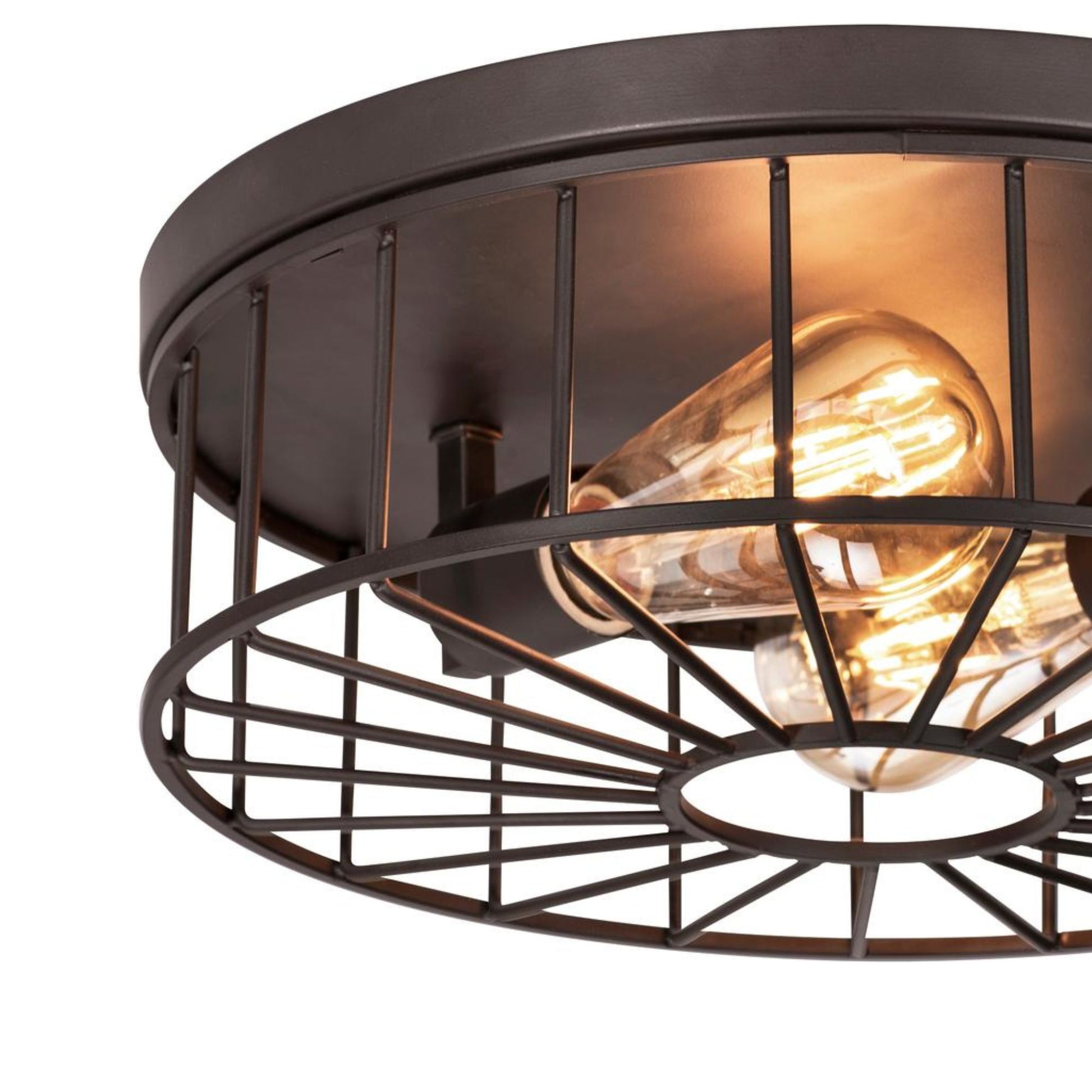 Theo 13" 2-Light Flush Mount, Black Finish - Bees Lighting